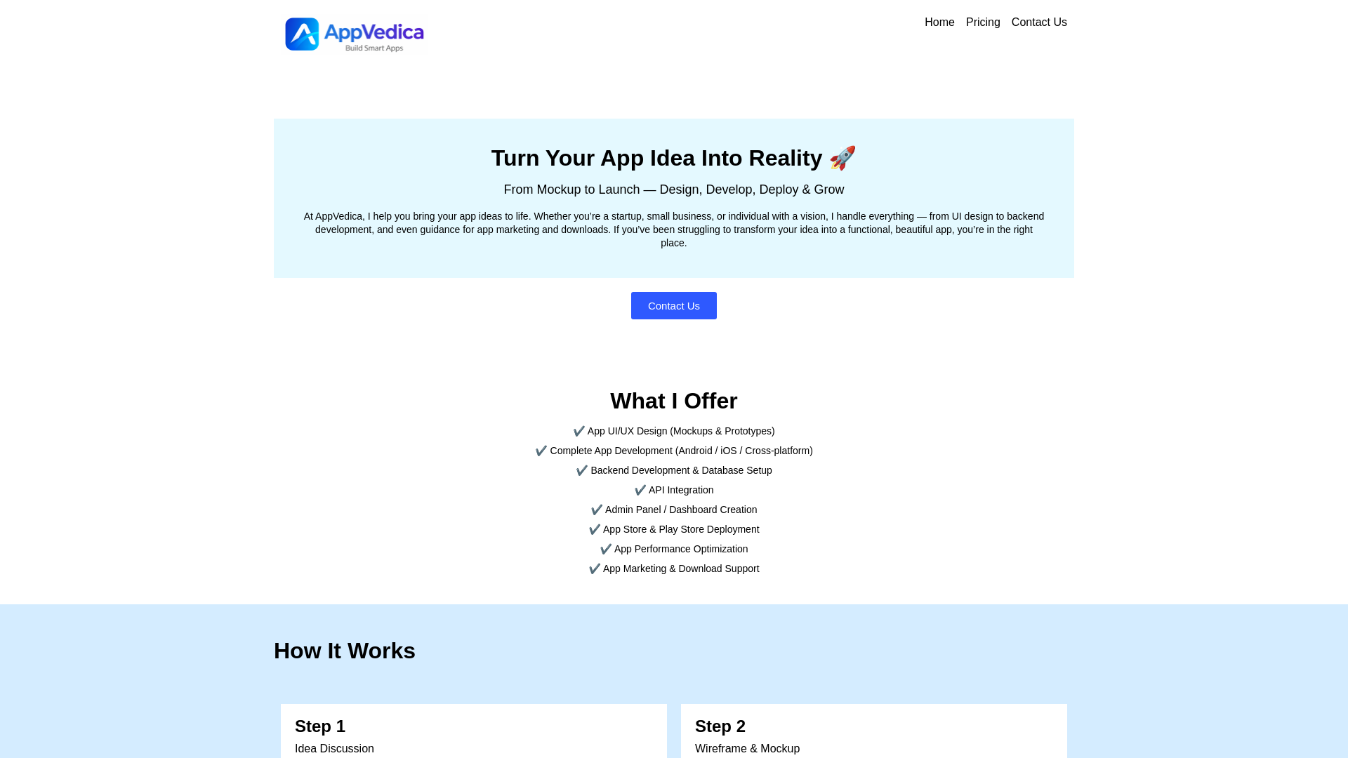 website screenshot of https://appvedica.in/
