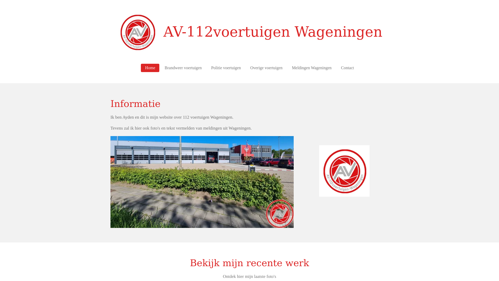 website screenshot of https://av-112voertuigenwageningen.nl/
