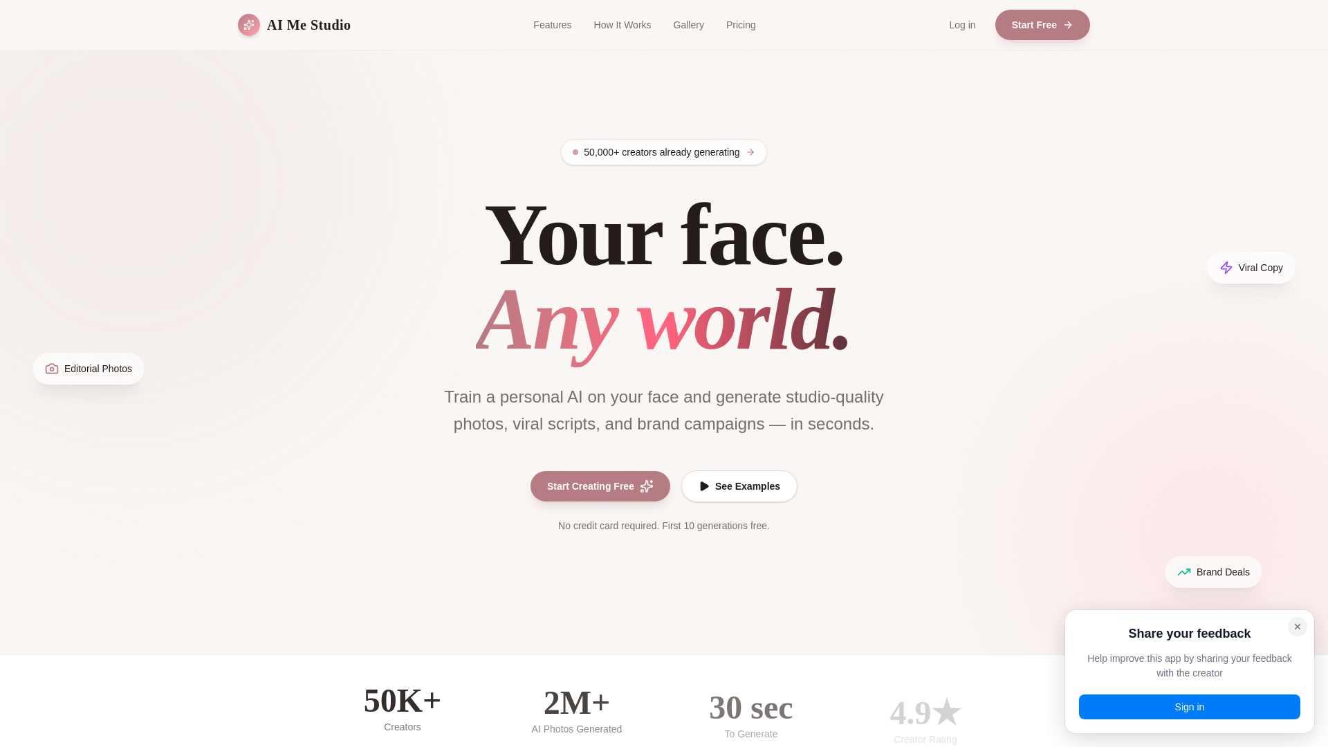 website screenshot of https://mestudioai.com/