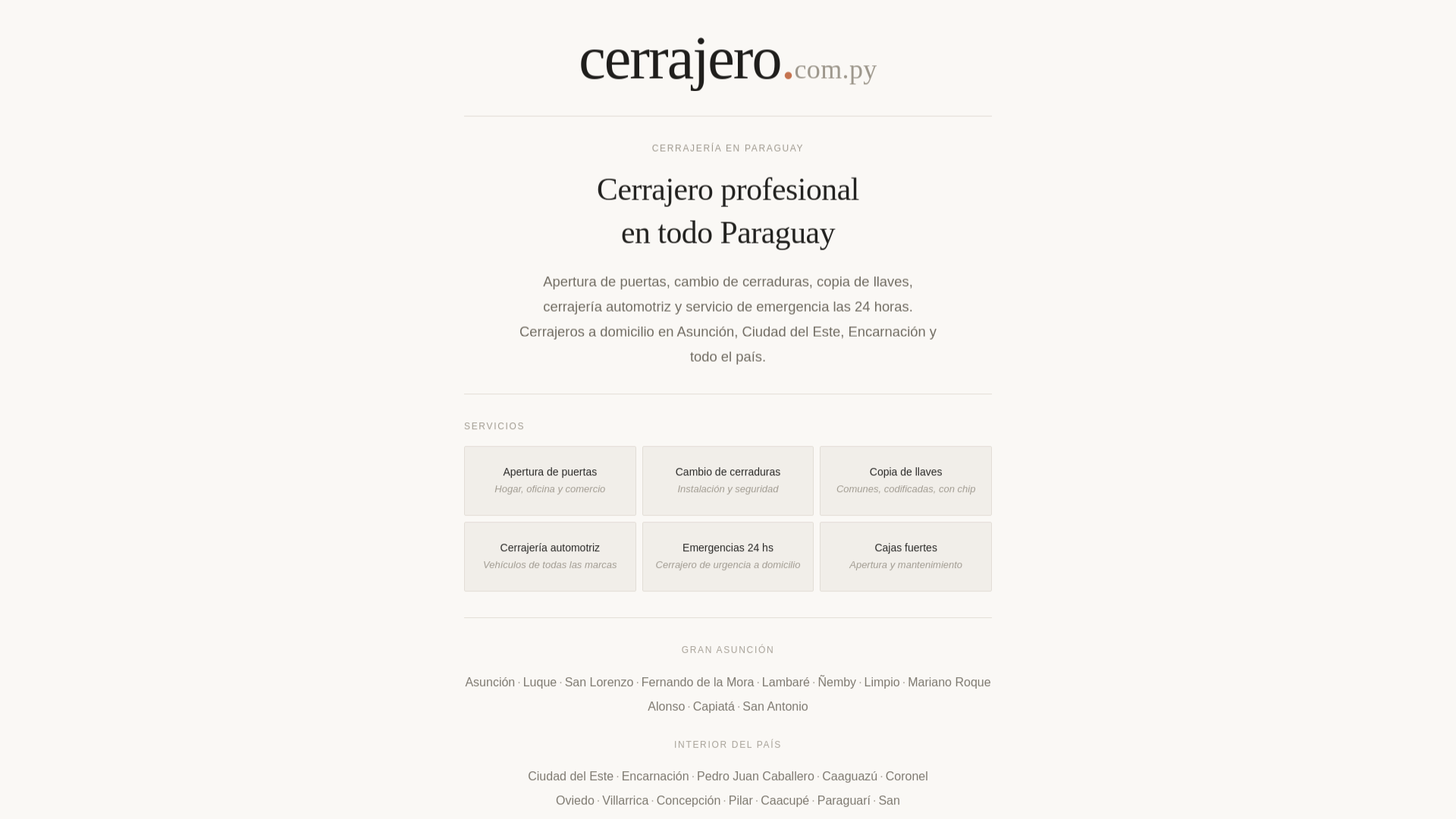 website screenshot of https://com-py-cerrajero.pages.dev/