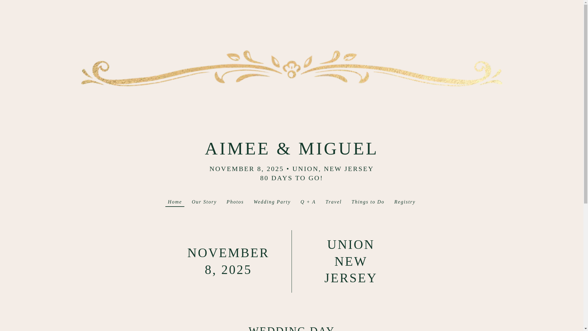 website screenshot of https://aimeeandmiguelsosainlove.com/