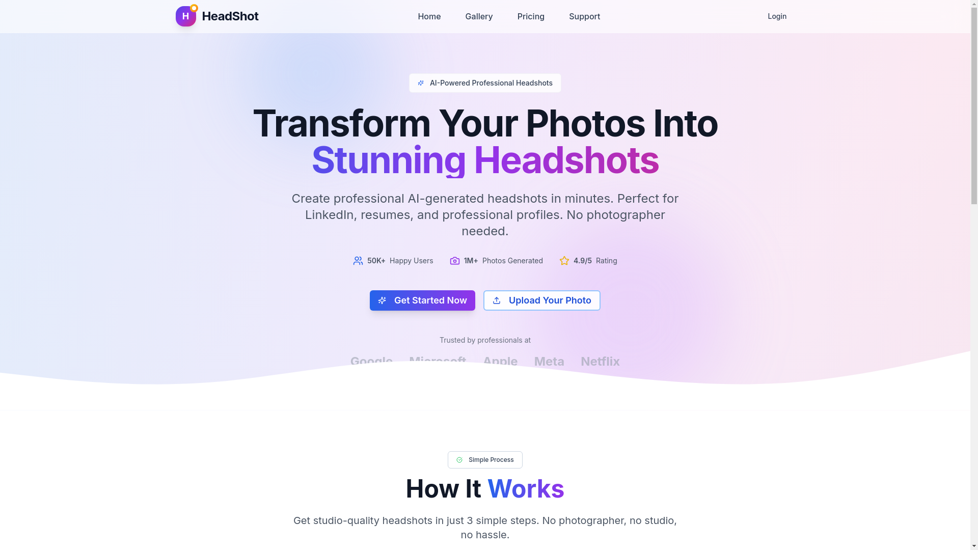 website screenshot of https://headshot-frontend.pages.dev/
