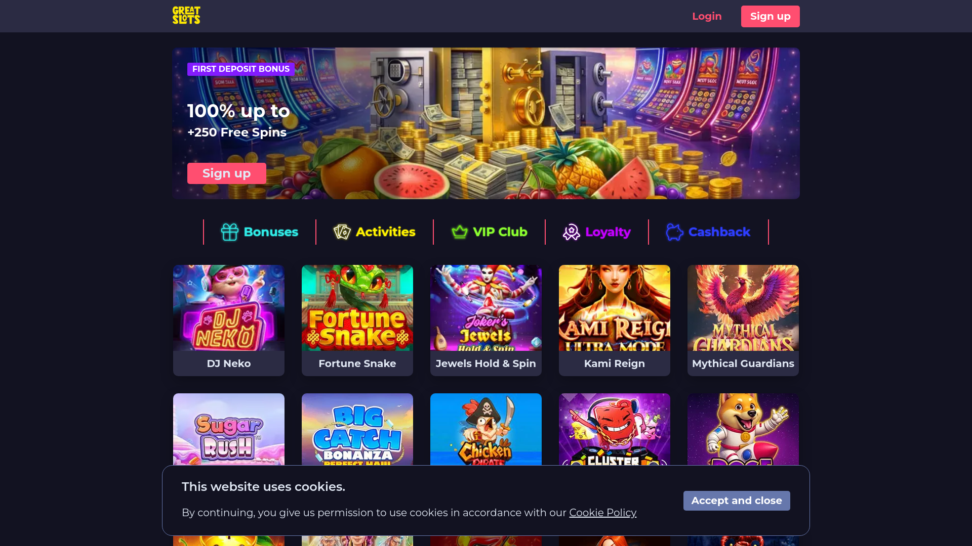 website screenshot of https://greatslot.org.uk/