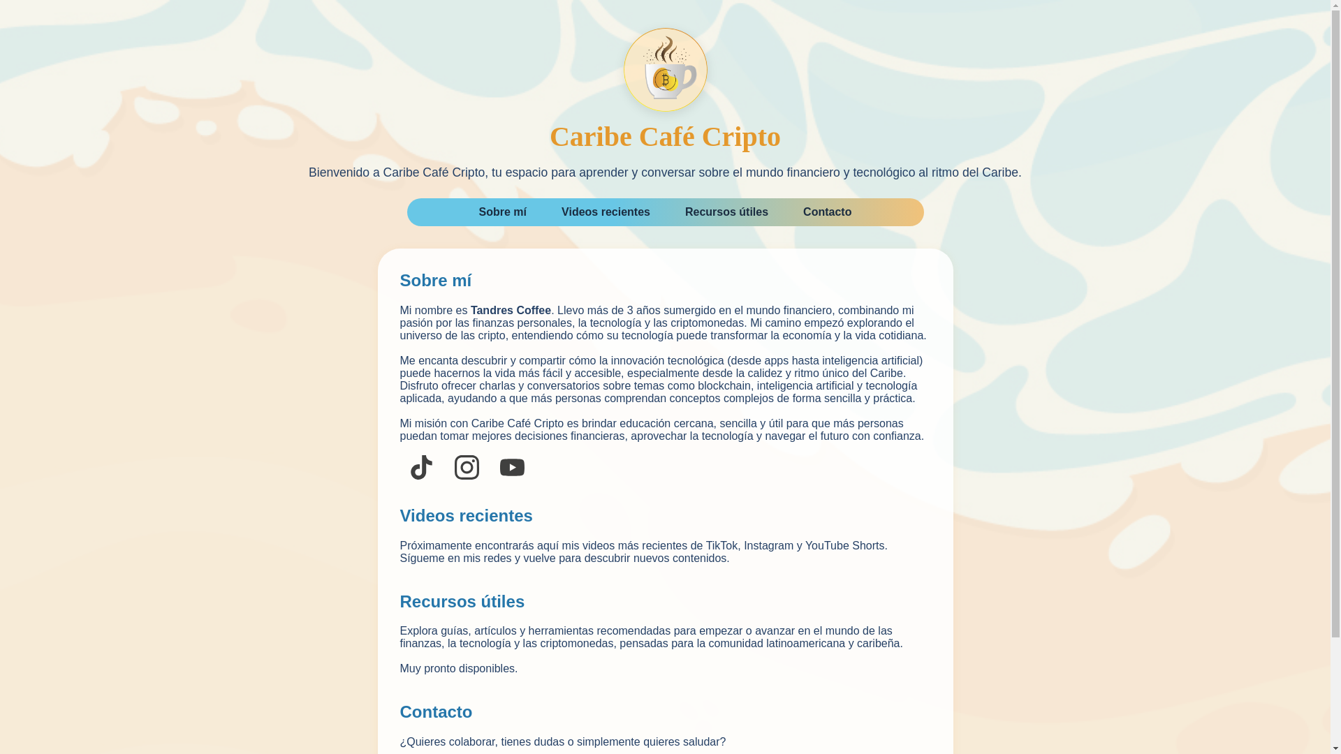 website screenshot of https://caribecafecripto.space/