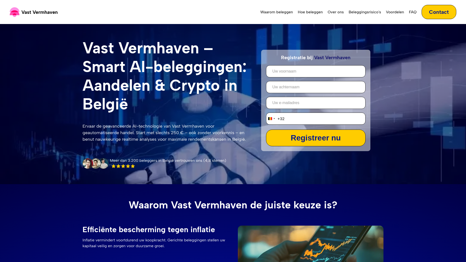 website screenshot of https://vastvermhaven.com
