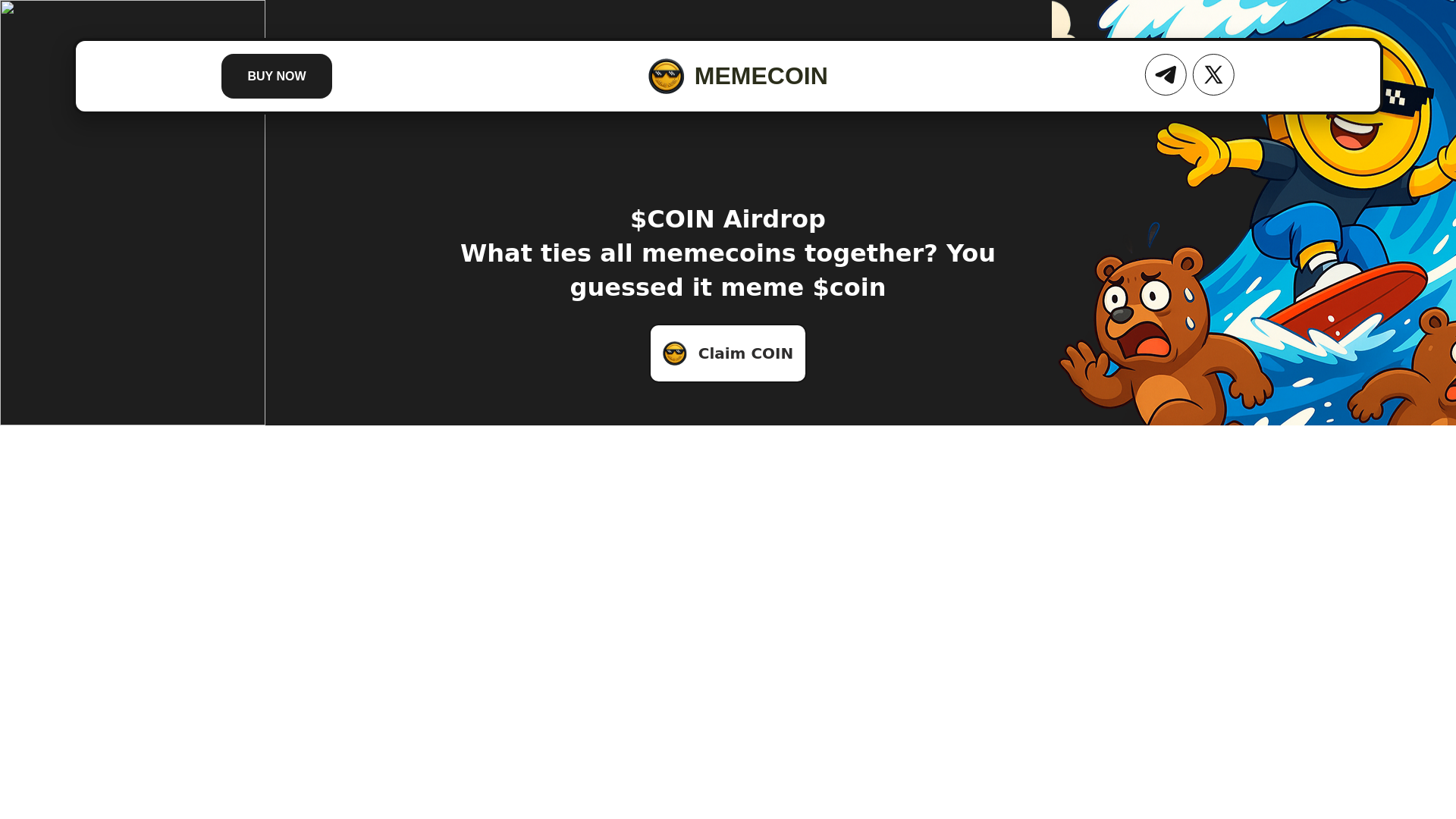 website screenshot of https://justamemecoin-event.fun/