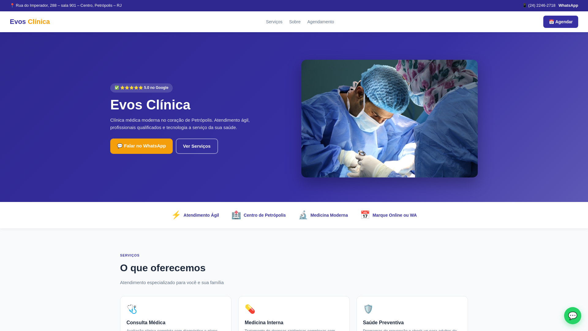 website screenshot of https://evos-clinica-petropolis.pages.dev/