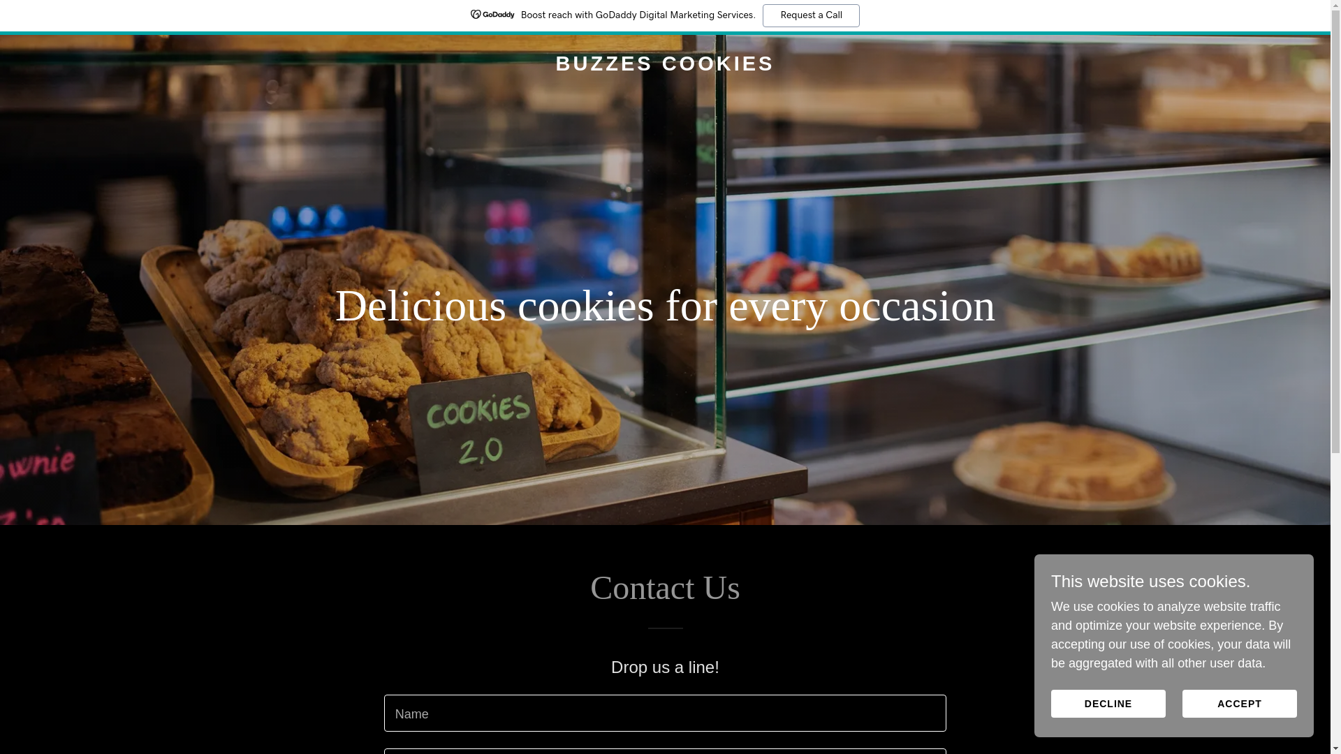 website screenshot of https://buzzescookies.com/