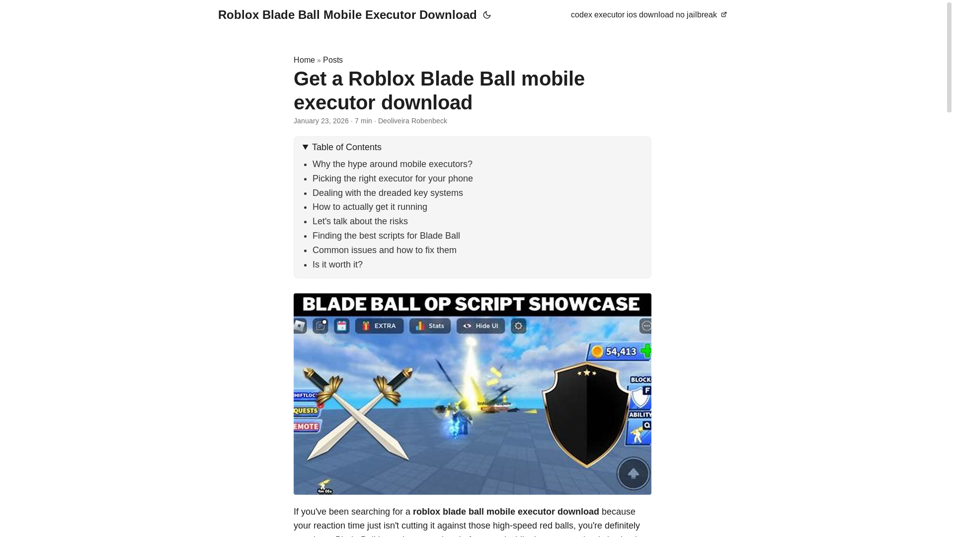 website screenshot of https://roblox-blade-ball-mobile-executor-download.pages.dev/