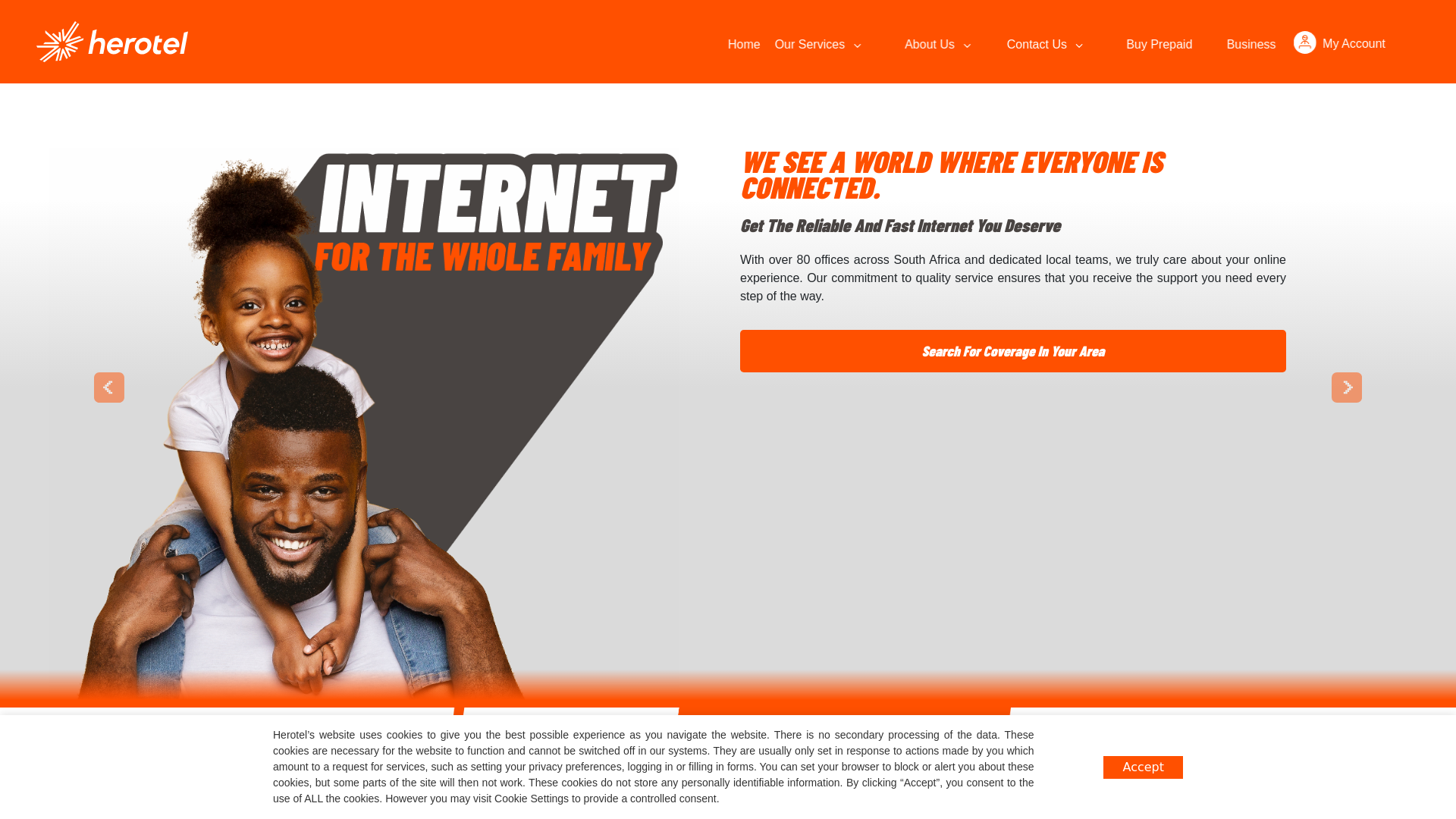 website screenshot of https://herotel.website