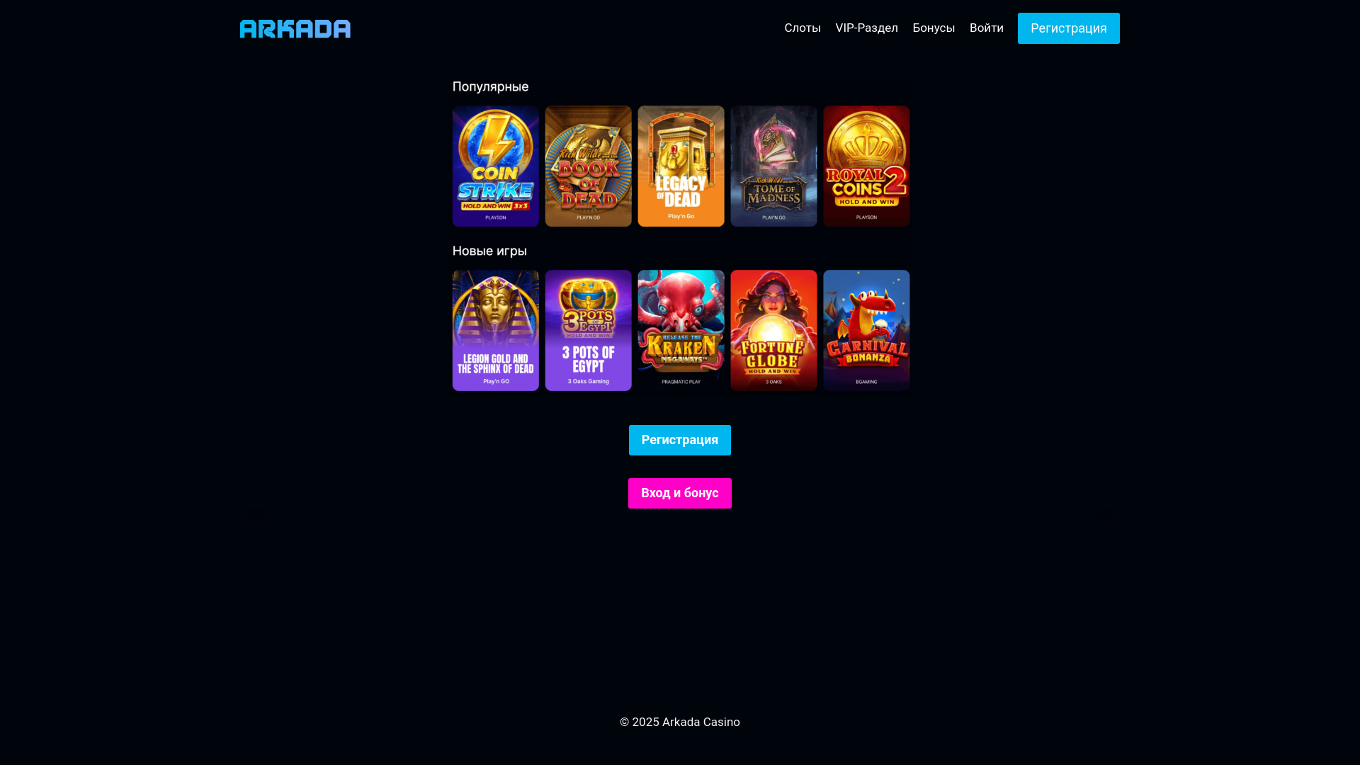 website screenshot of https://arkada7.top/