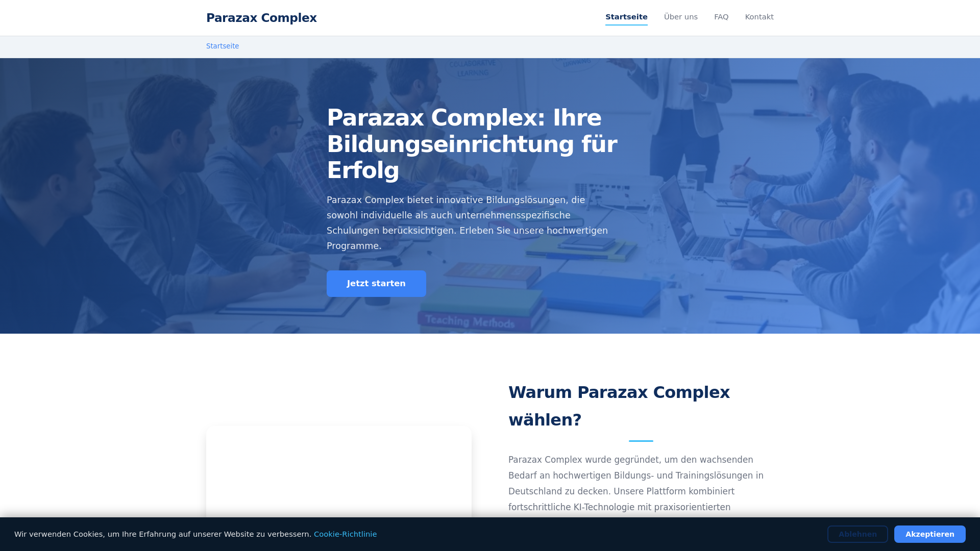 website screenshot of https://parazax-complex.org/