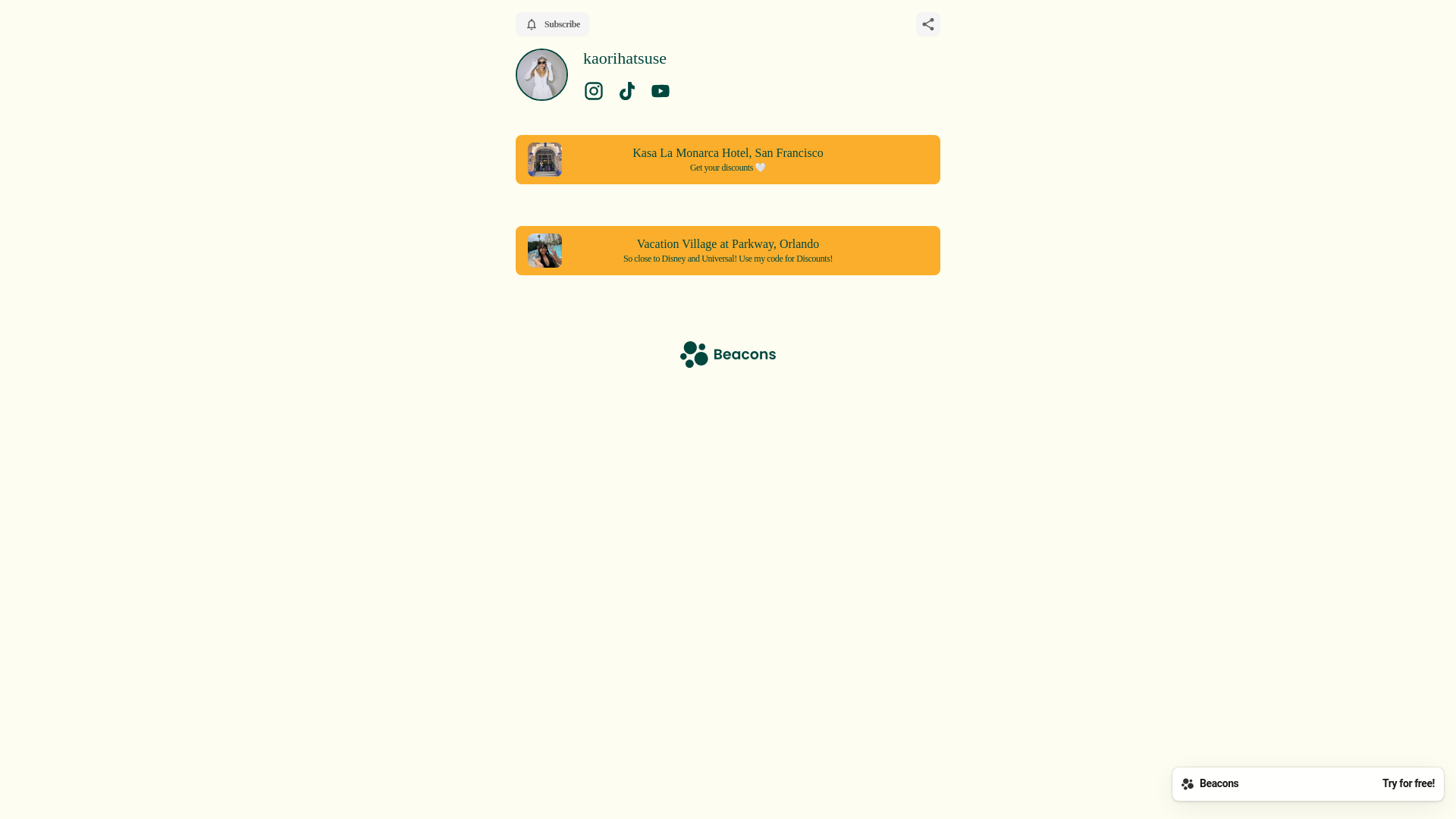 website screenshot of https://kaorihatsuse.com/