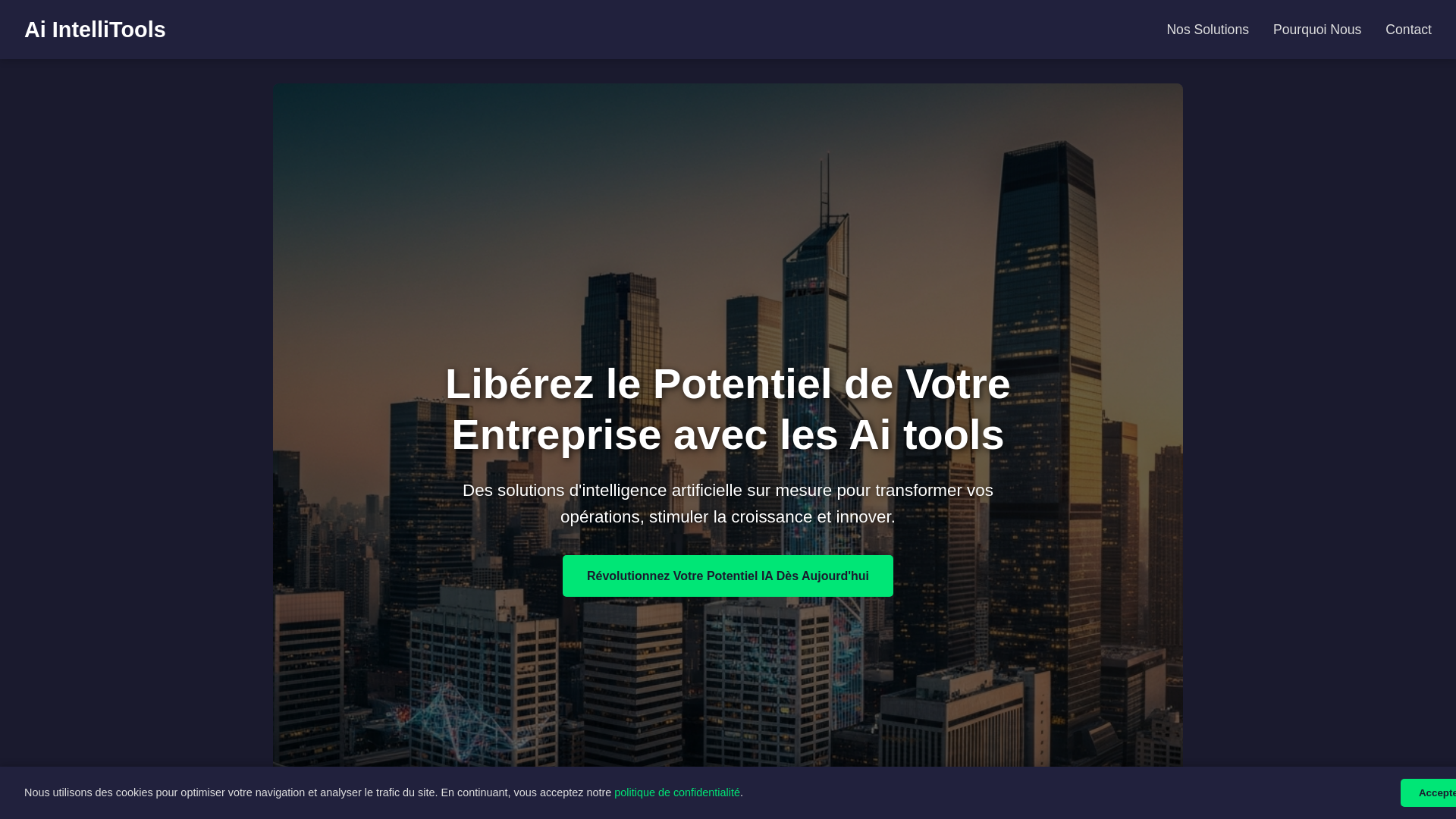 website screenshot of https://aiintellitools.shop/