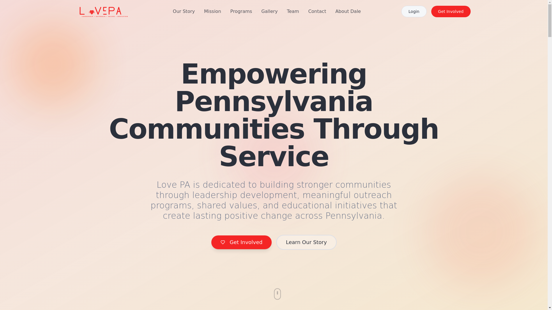 website screenshot of https://lovepa.org/