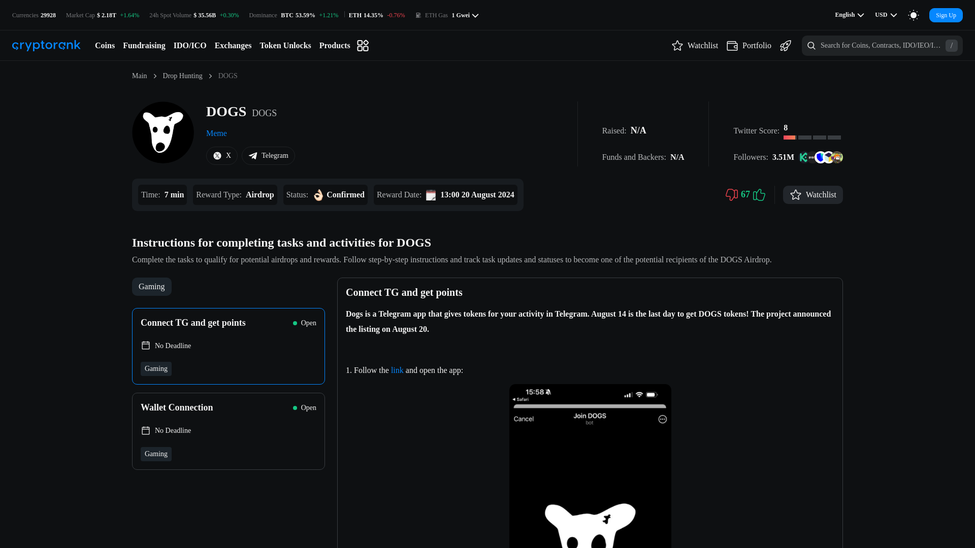 website screenshot of https://dogsaldrop.pages.dev