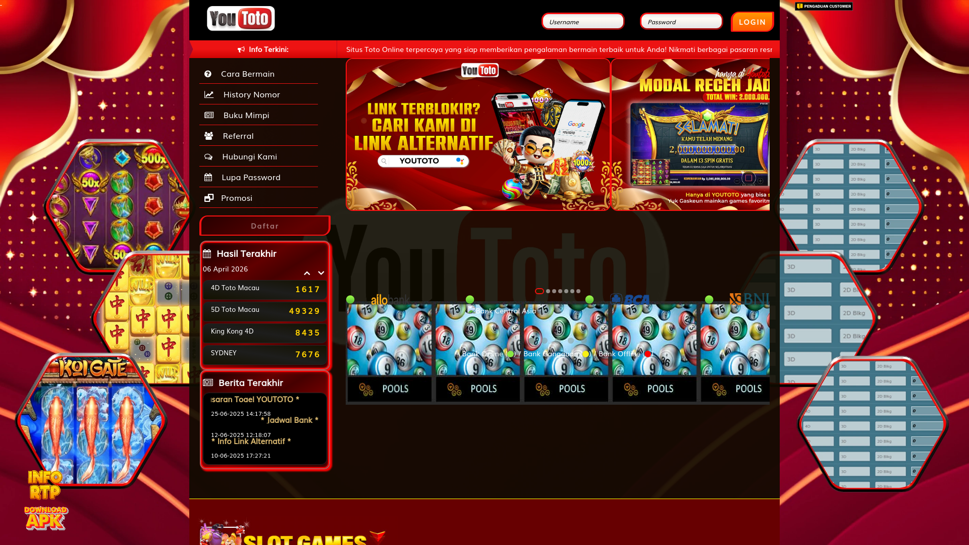 website screenshot of https://youtototerbaik.site