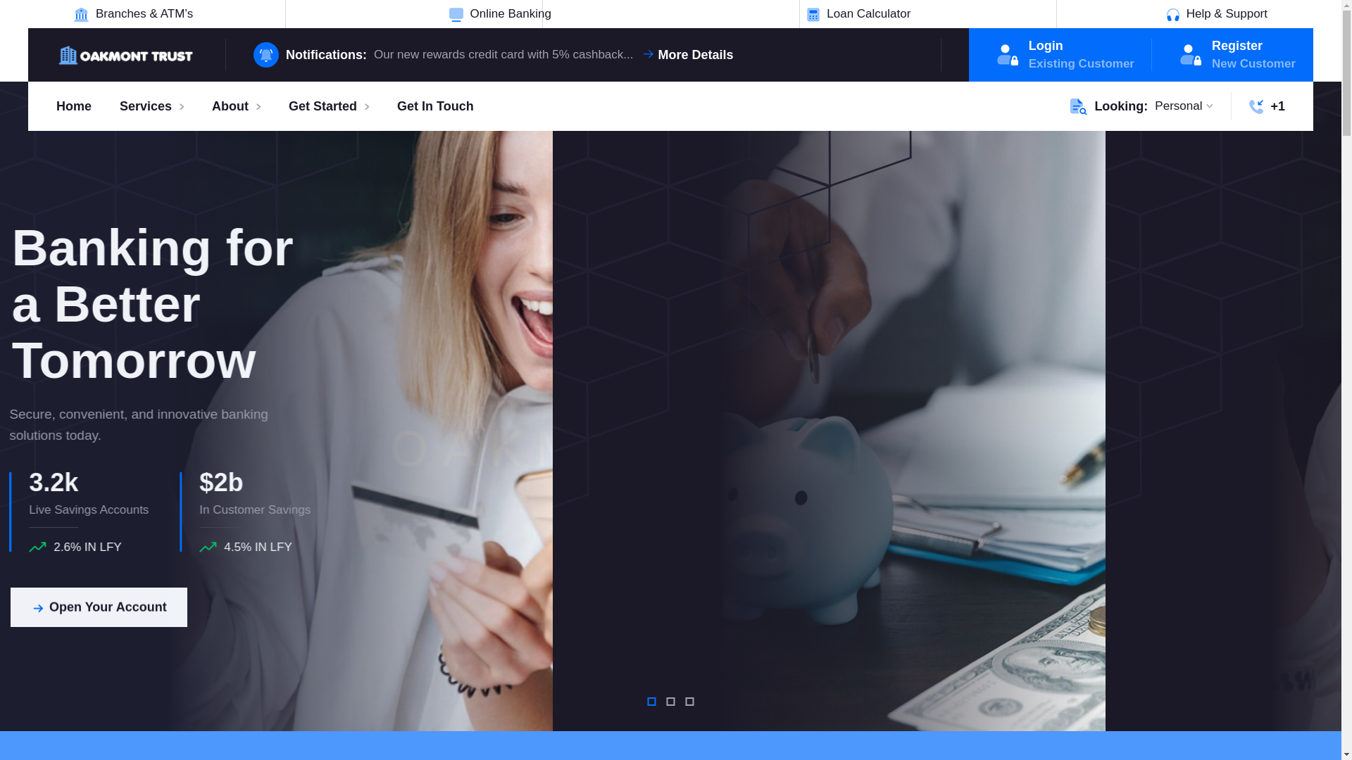 website screenshot of https://oakmonttruistbank.com/