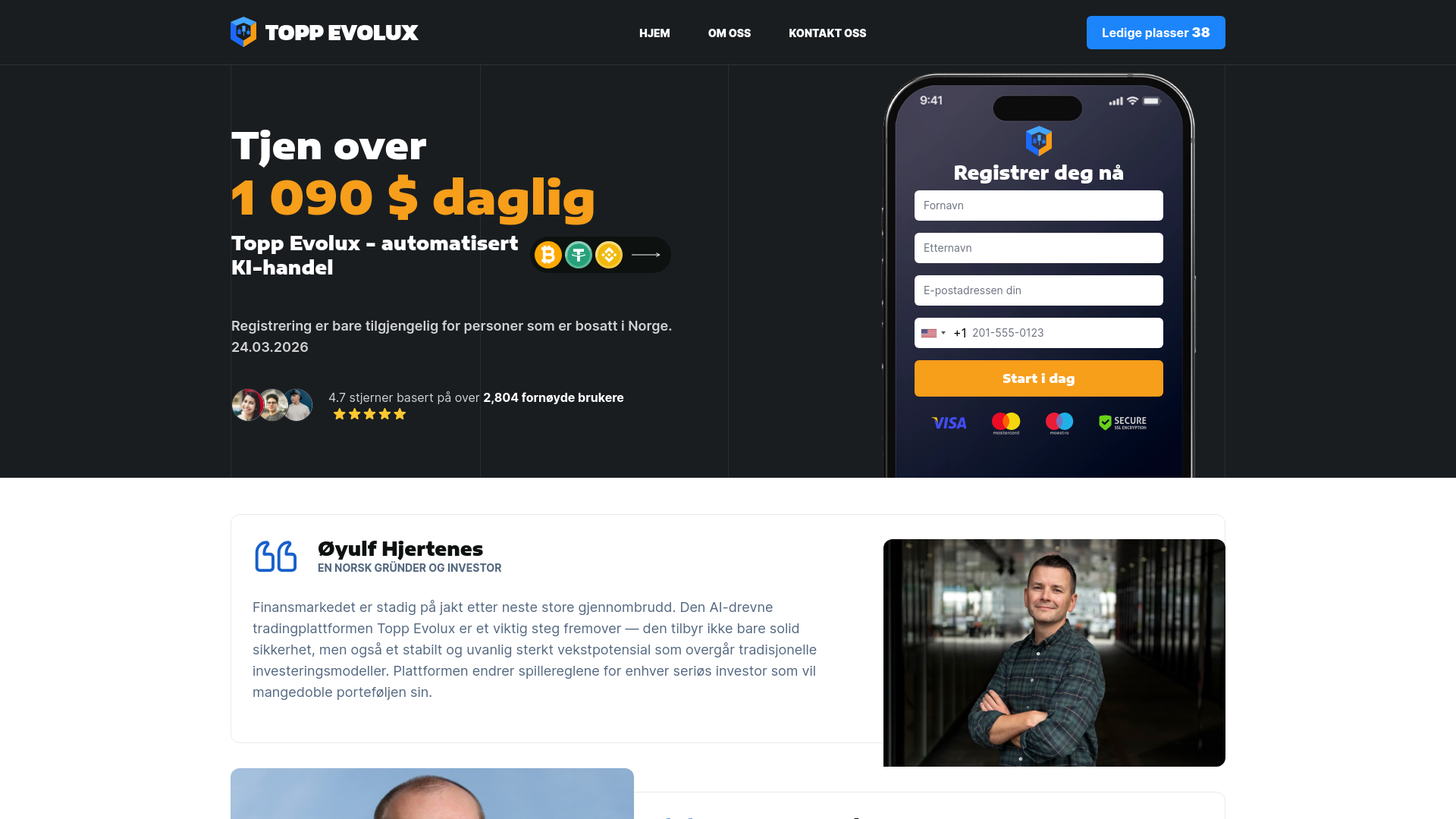website screenshot of https://topp-evolux.com