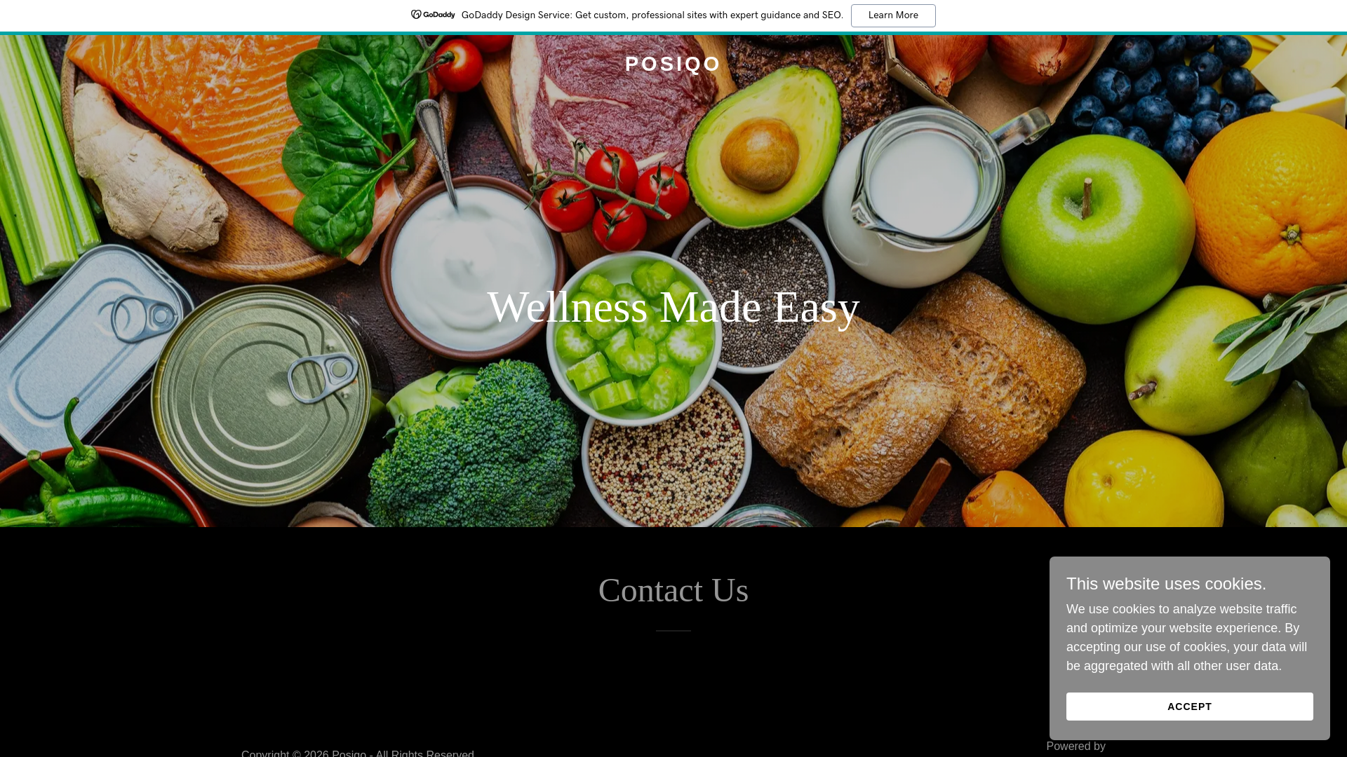 website screenshot of https://posiqo.in/