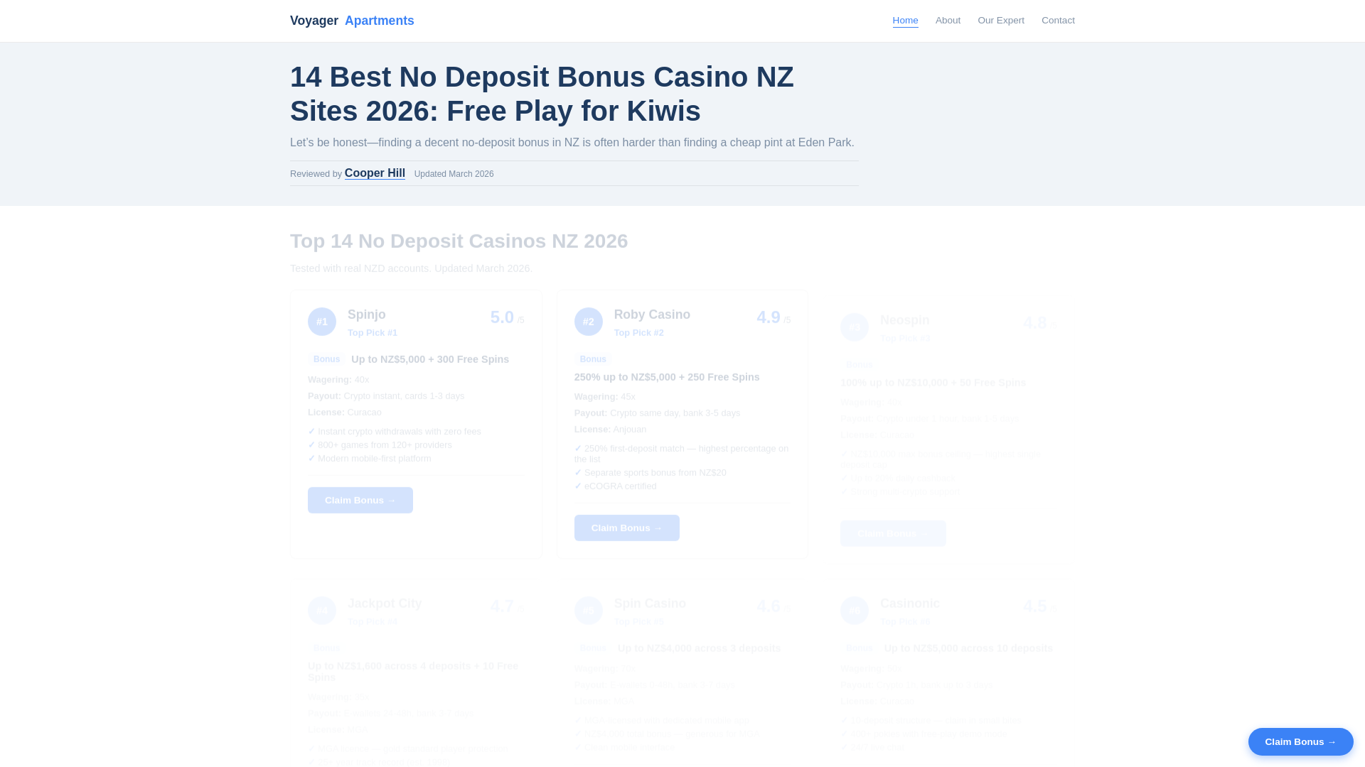 website screenshot of https://voyagerapartments-co-nz.pages.dev/
