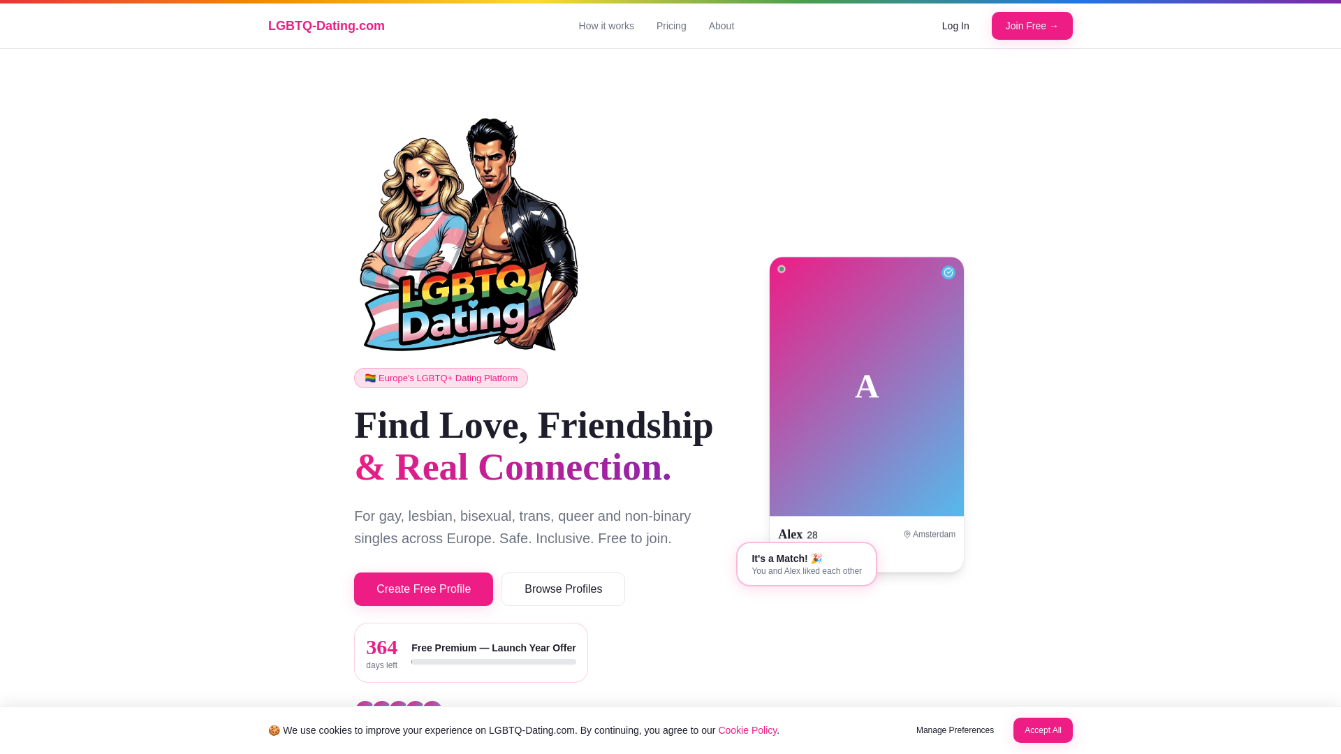 website screenshot of https://lgbtq-dating.pages.dev/