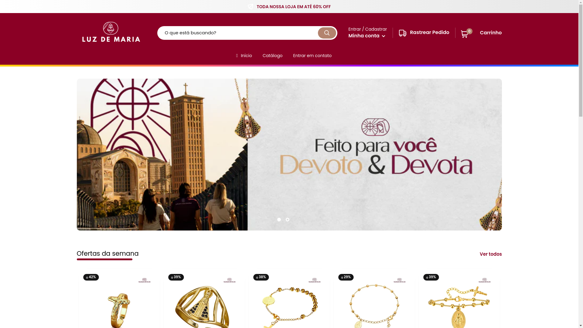 website screenshot of https://lojaluzdemaria.com/