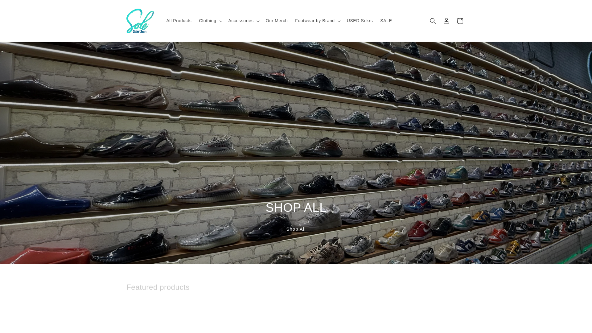 website screenshot of https://thesolegarden.shop