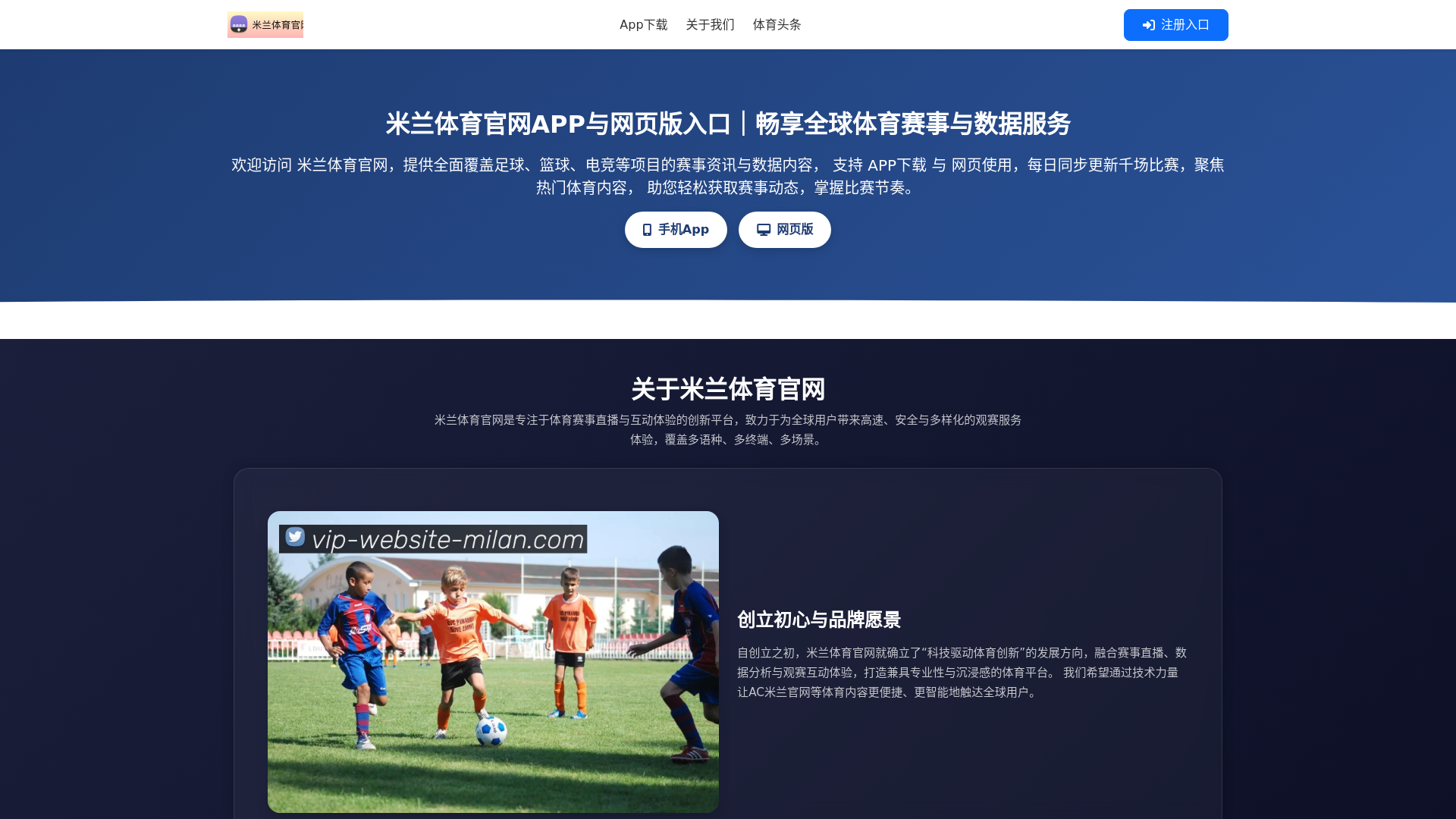 website screenshot of https://vip-website-milan.com/