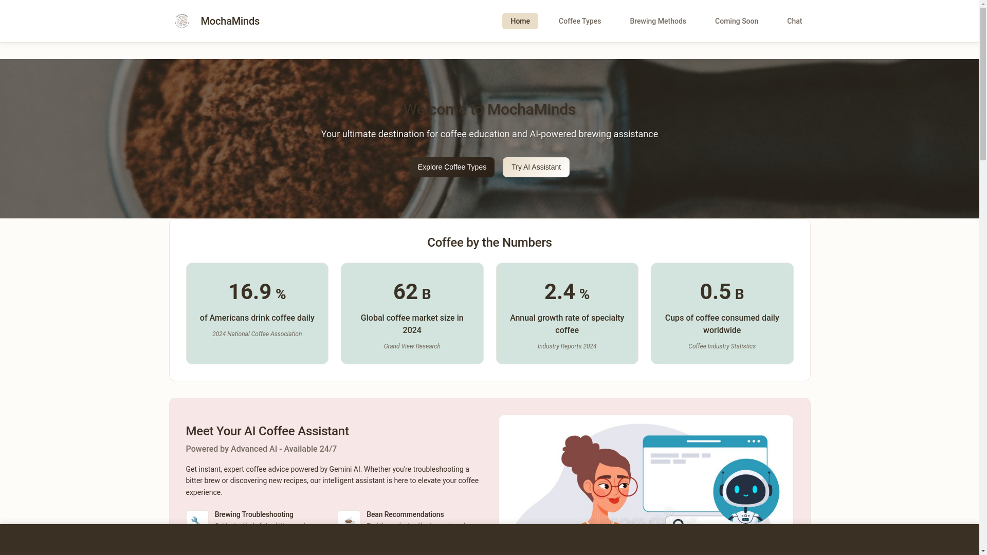 website screenshot of https://mochaminds.pages.dev/