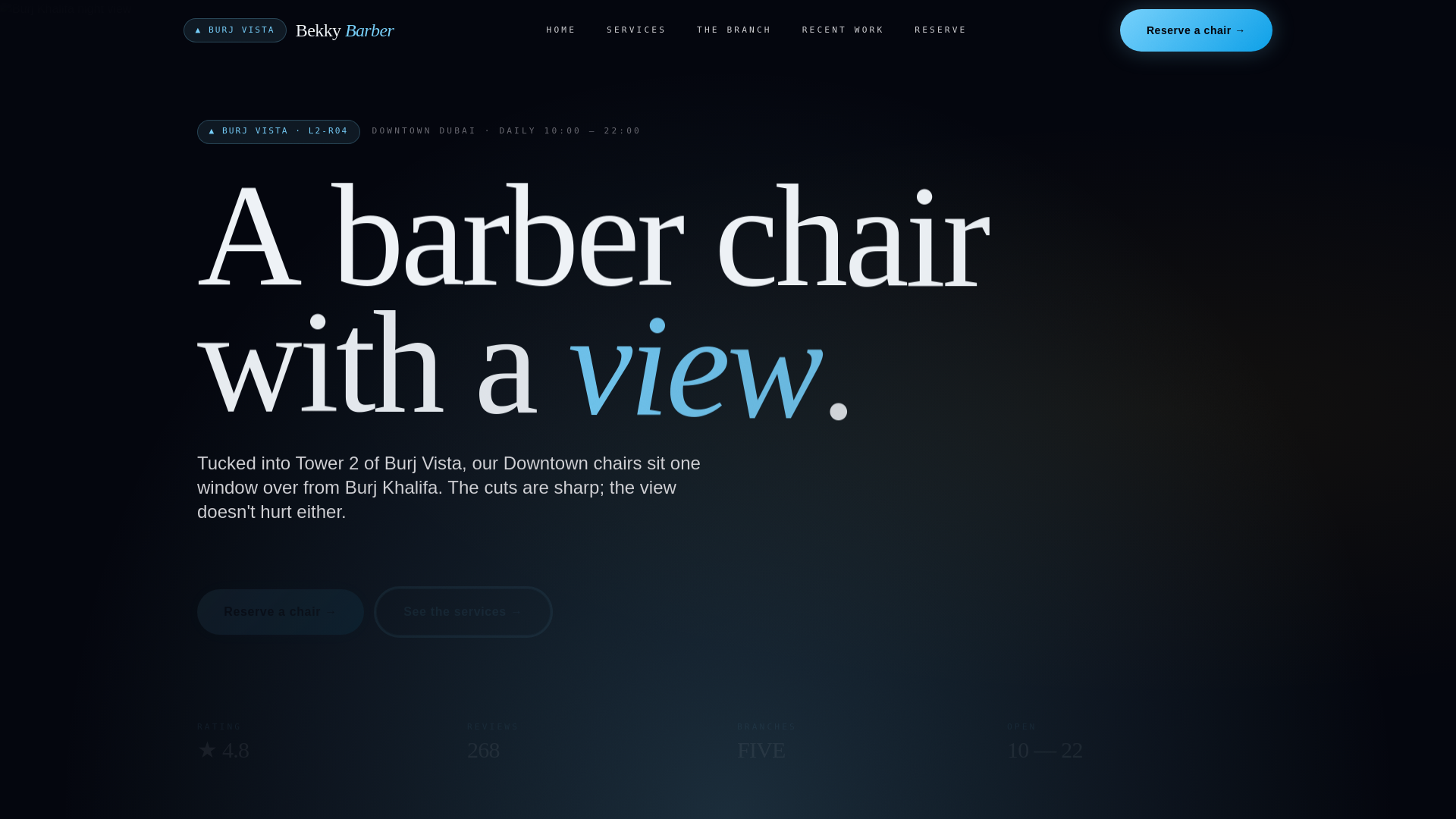 website screenshot of https://bekky-barber-burj-vista-demo.pages.dev/