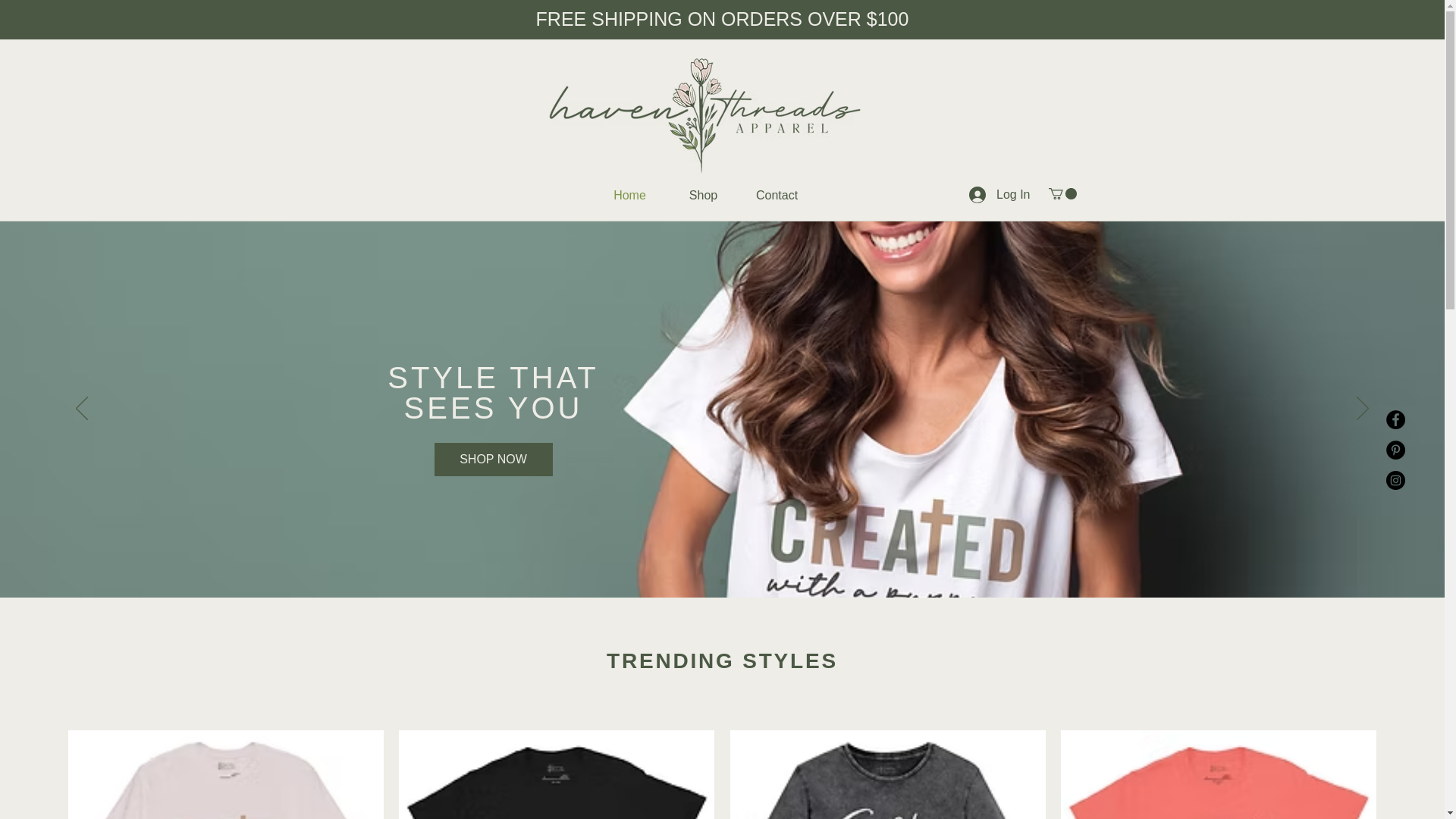 website screenshot of https://haventhreadsapparel.com/
