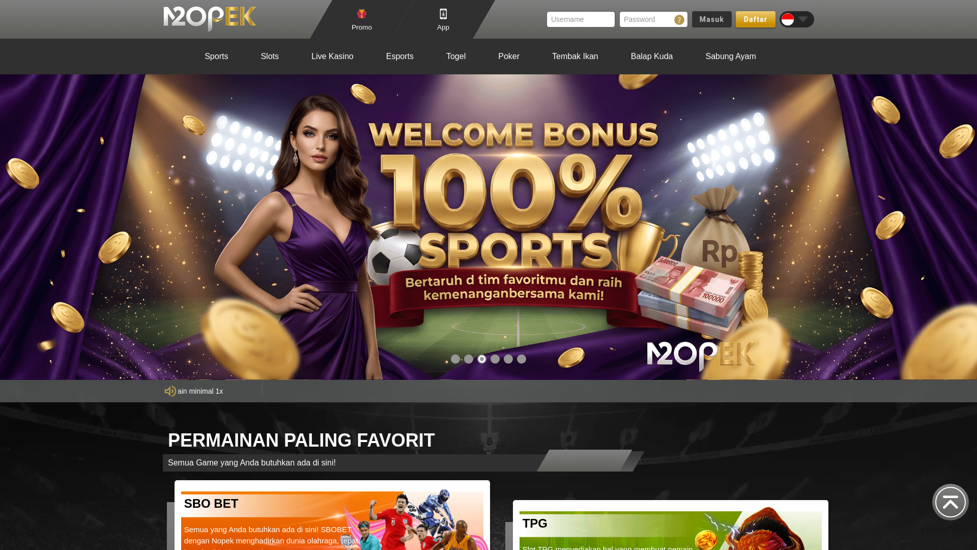 website screenshot of https://nopek99.club/