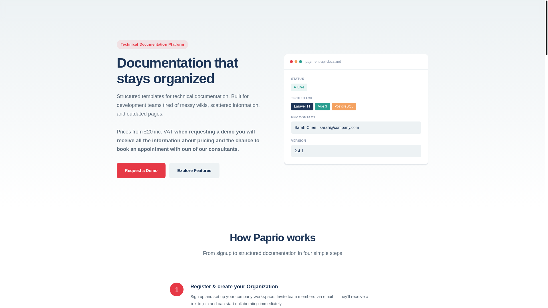 website screenshot of https://documine-landing.pages.dev/
