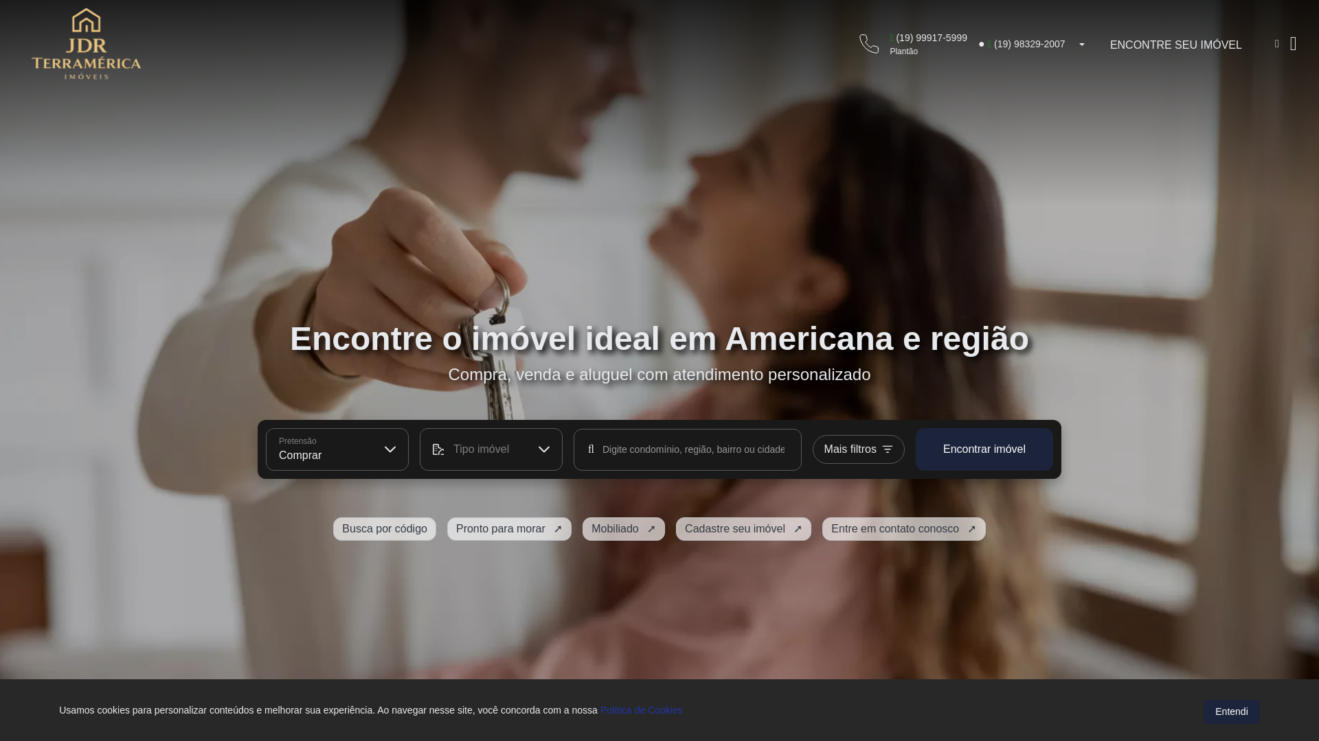 website screenshot of https://jdrterramericaimoveis.com.br/