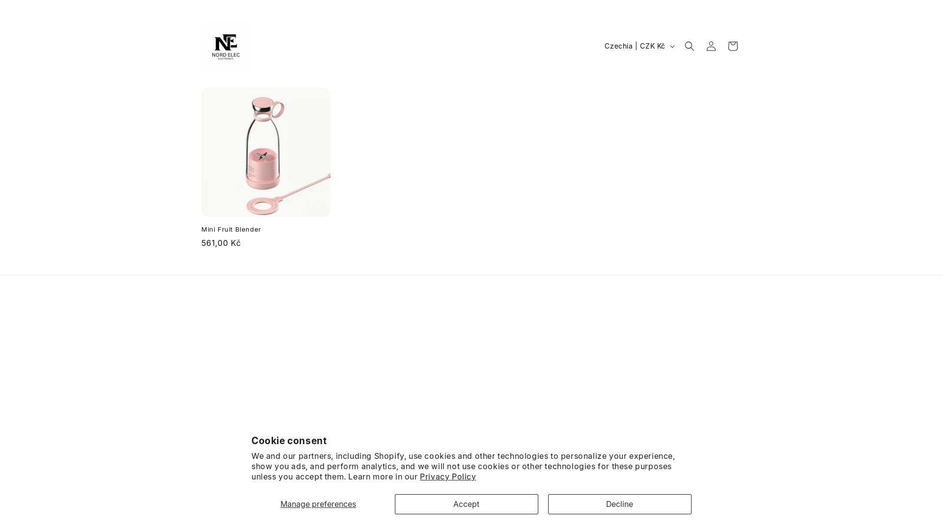 website screenshot of https://nordelec.store/
