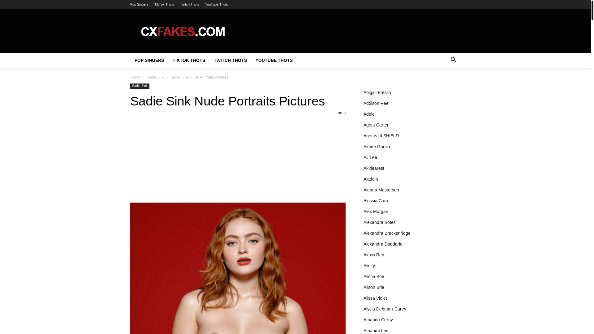 website screenshot of https://cxfakes.com/sadie-sink-nude-portraits-pictures/