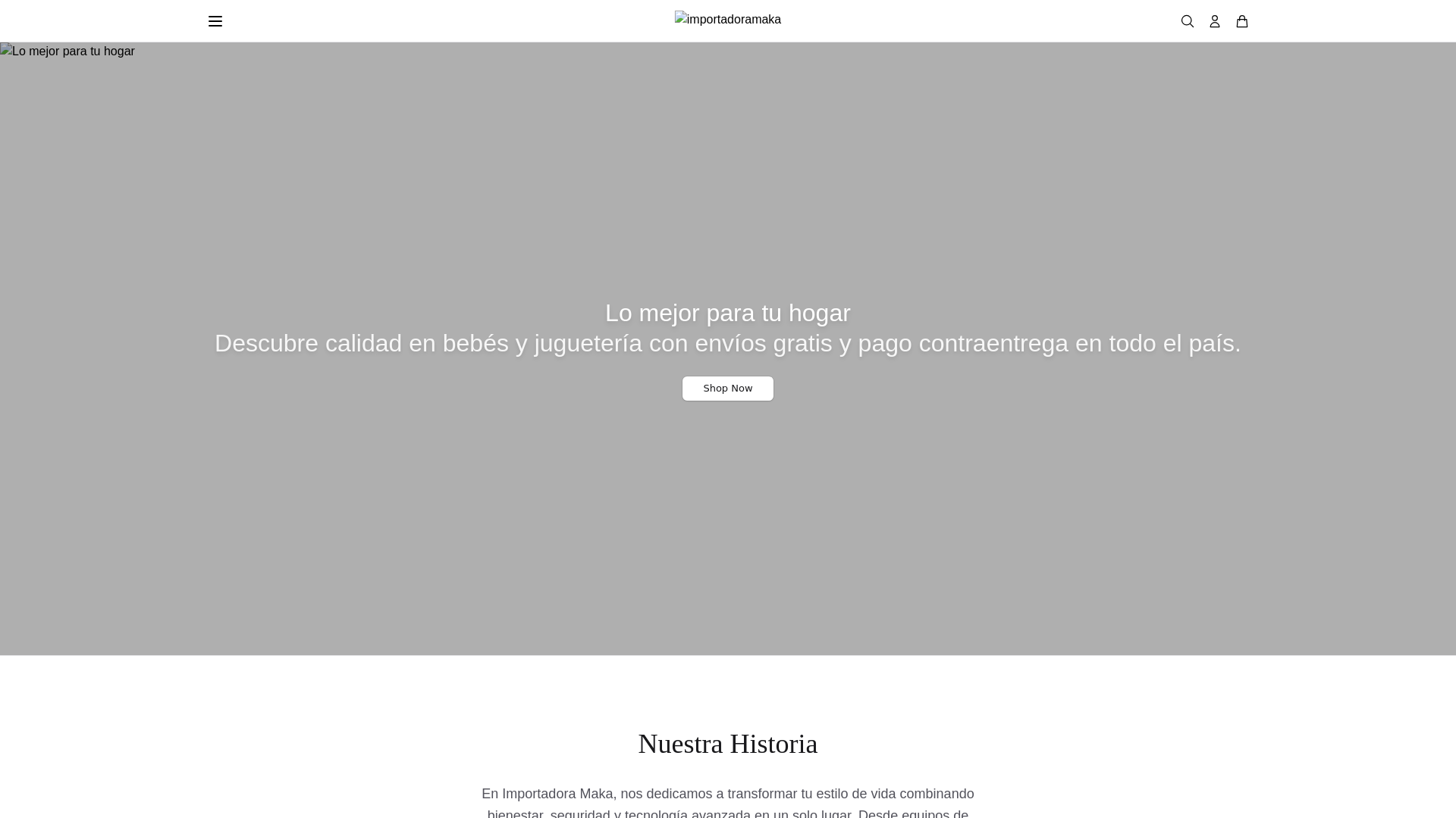 website screenshot of https://importadoramakastore.shop/