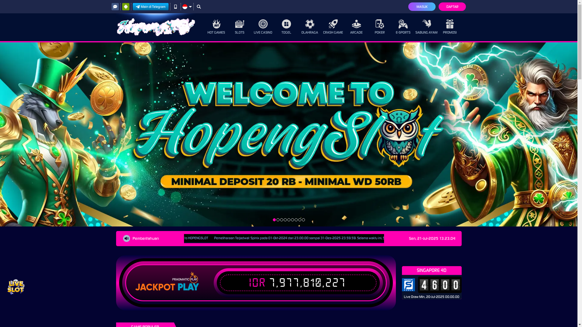 website screenshot of https://hopengslotjp.org/