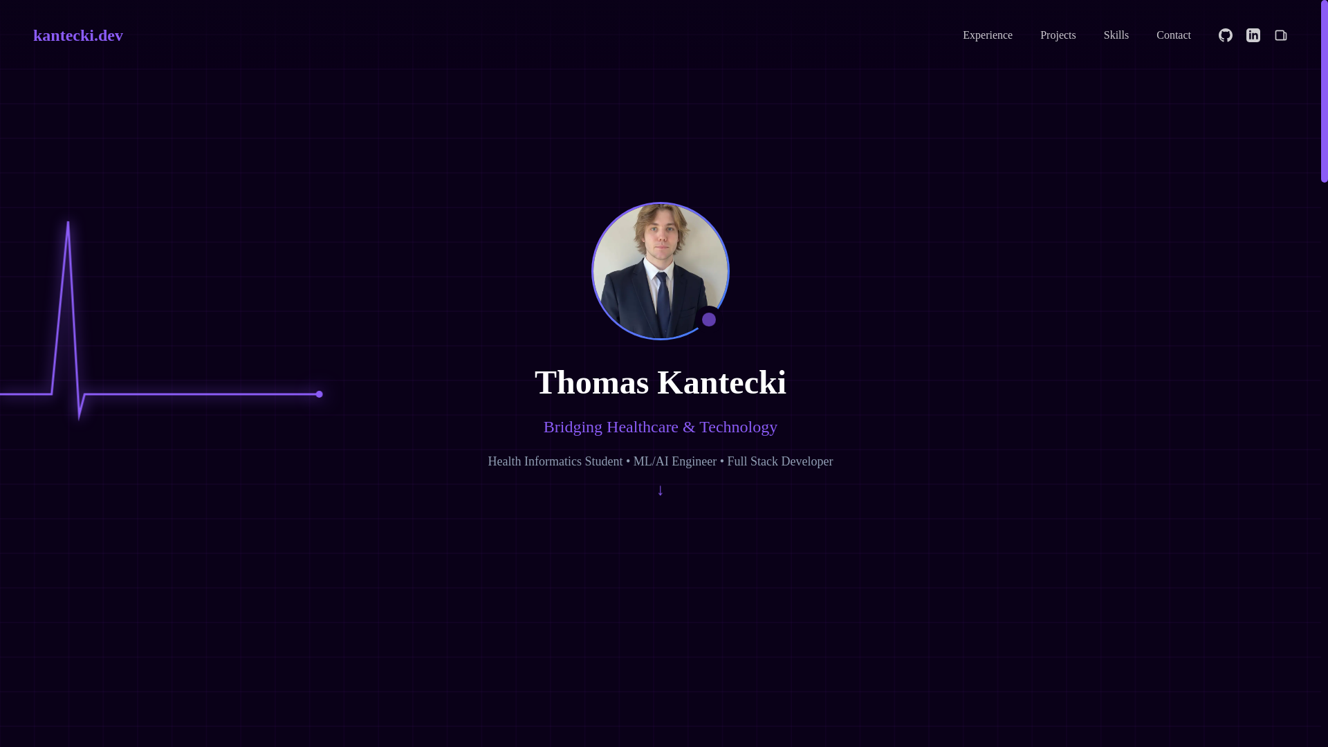 website screenshot of https://kantecki.dev/
