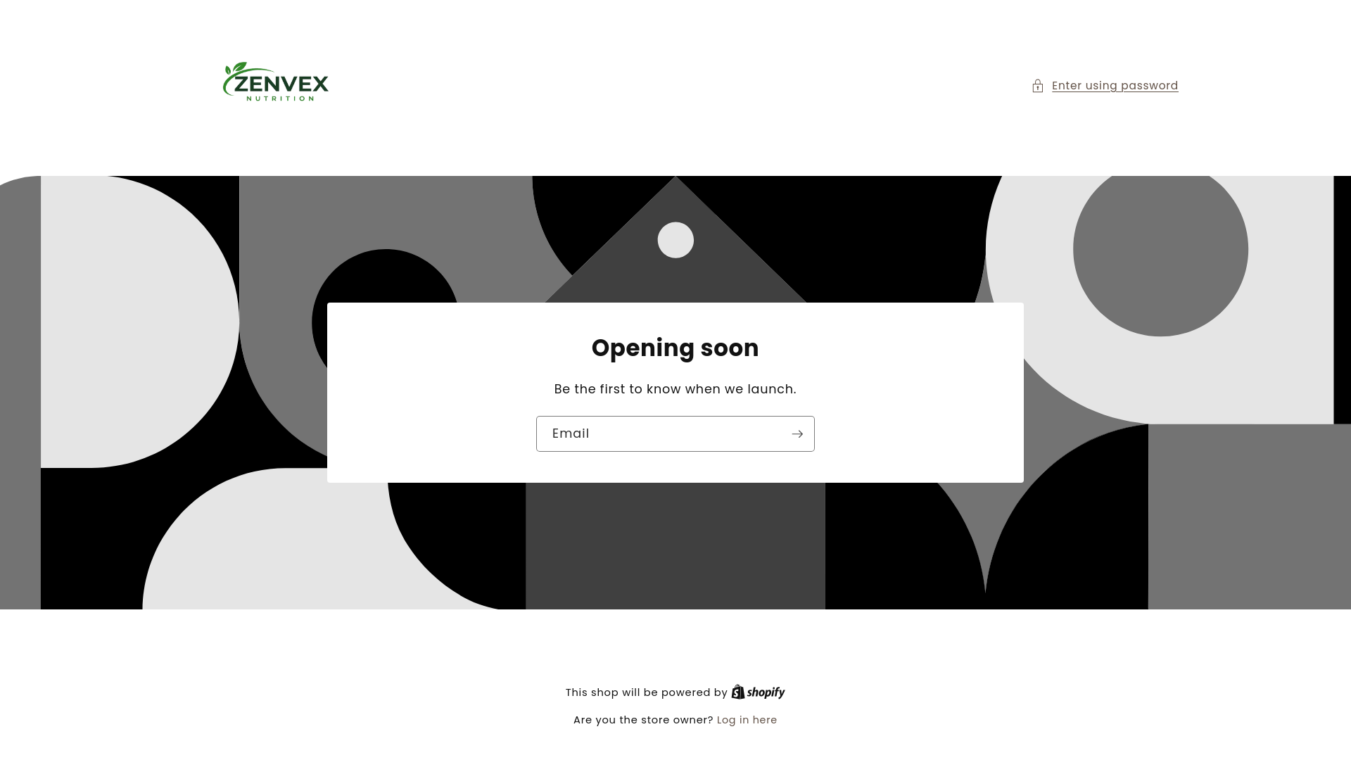 website screenshot of https://zenvexnutrition.store