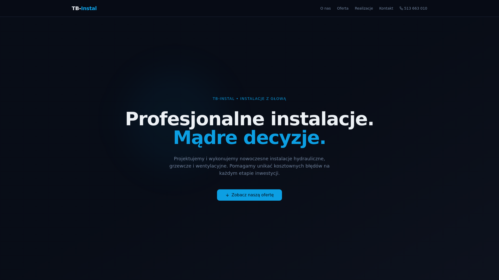 website screenshot of https://tb-instal.pl/