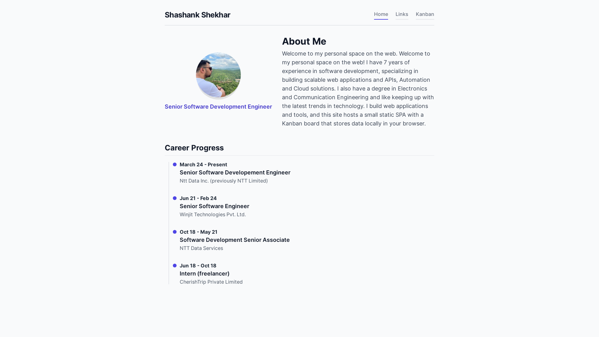 website screenshot of https://shashankshekhar.pages.dev/