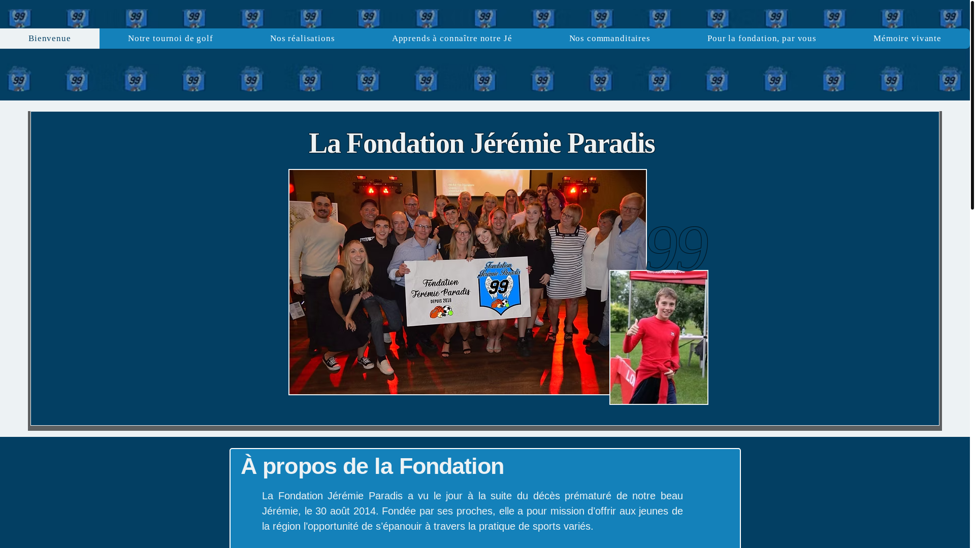 website screenshot of https://fondationjeremieparadis.com/