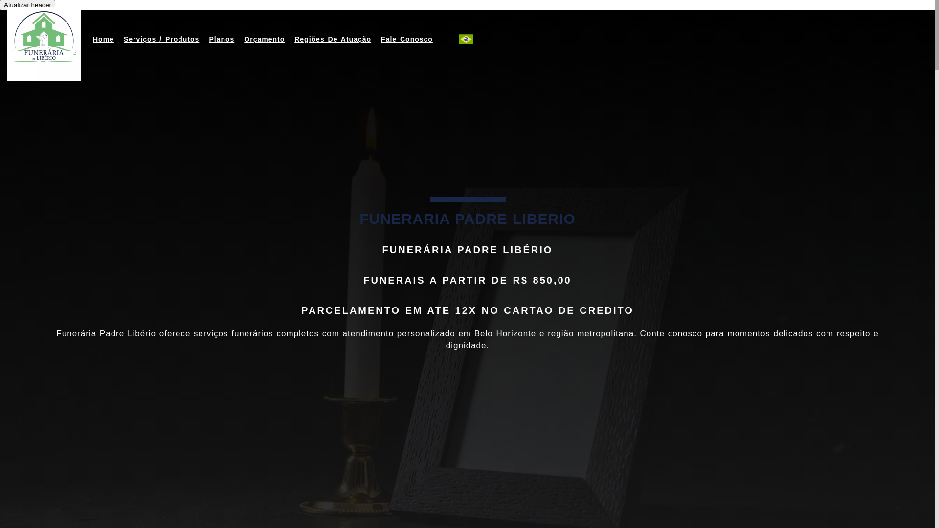 website screenshot of https://funerariapadreliberio.com.br/