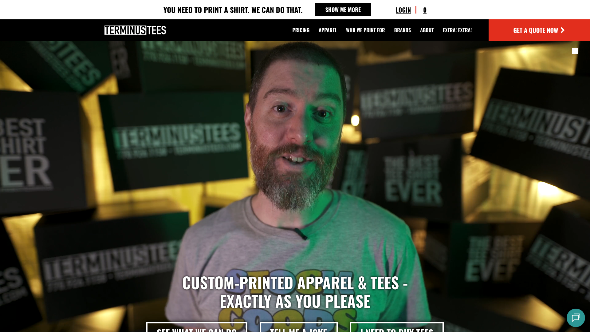 website screenshot of https://terminusprintco.com