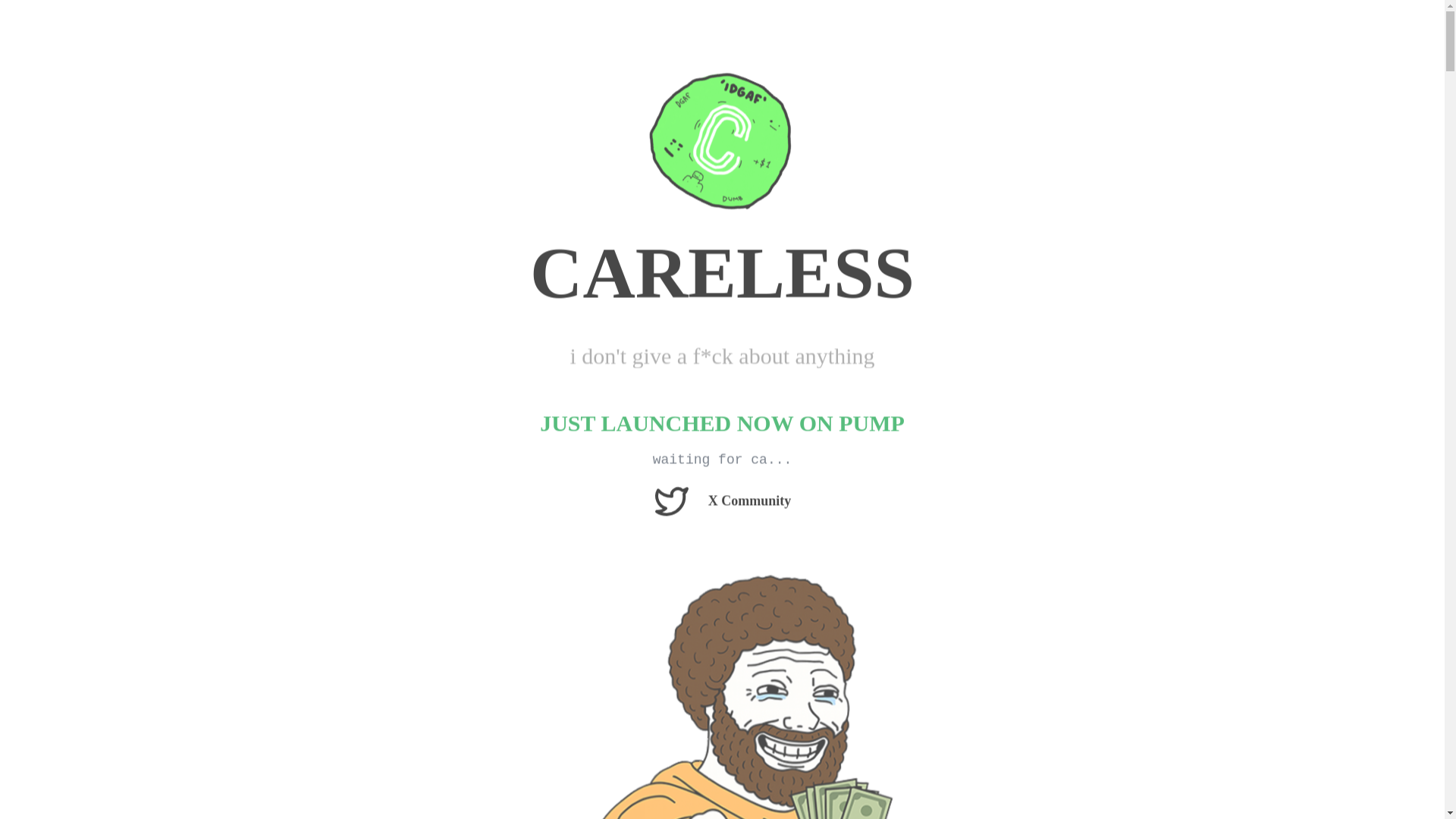 website screenshot of https://carelesscoin.fun/