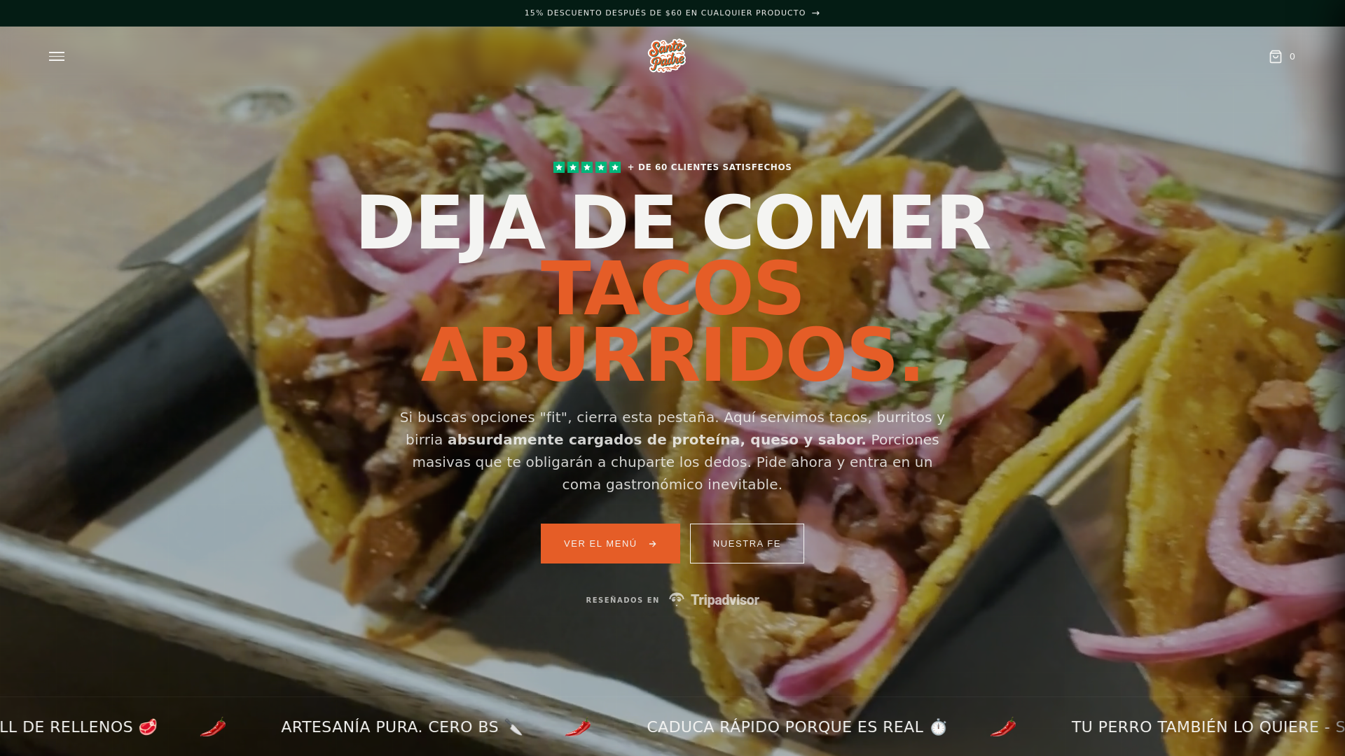 website screenshot of https://santopadre-ecommerce1.pages.dev/