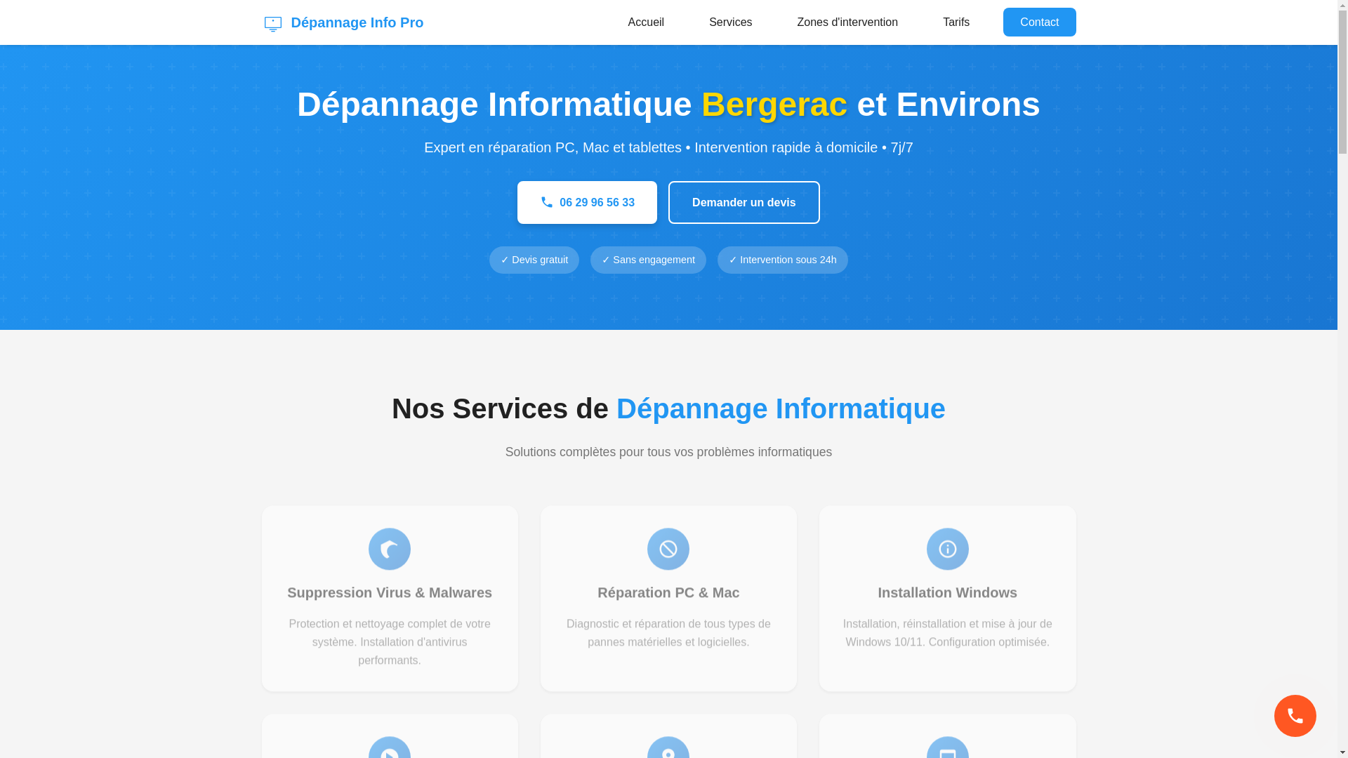 website screenshot of https://depannage-info-pro.pages.dev/
