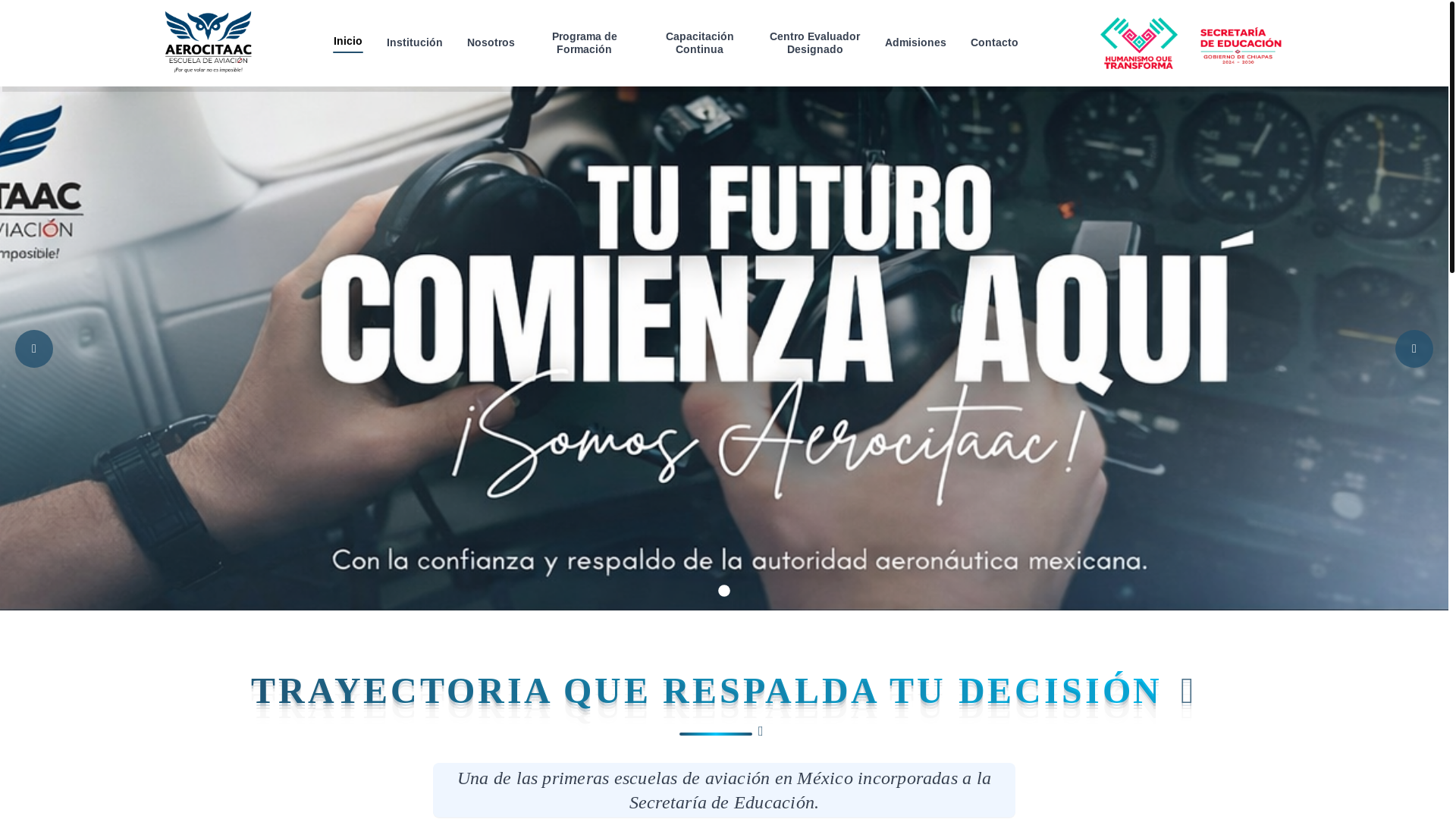 website screenshot of https://aerocitaac.com.mx/